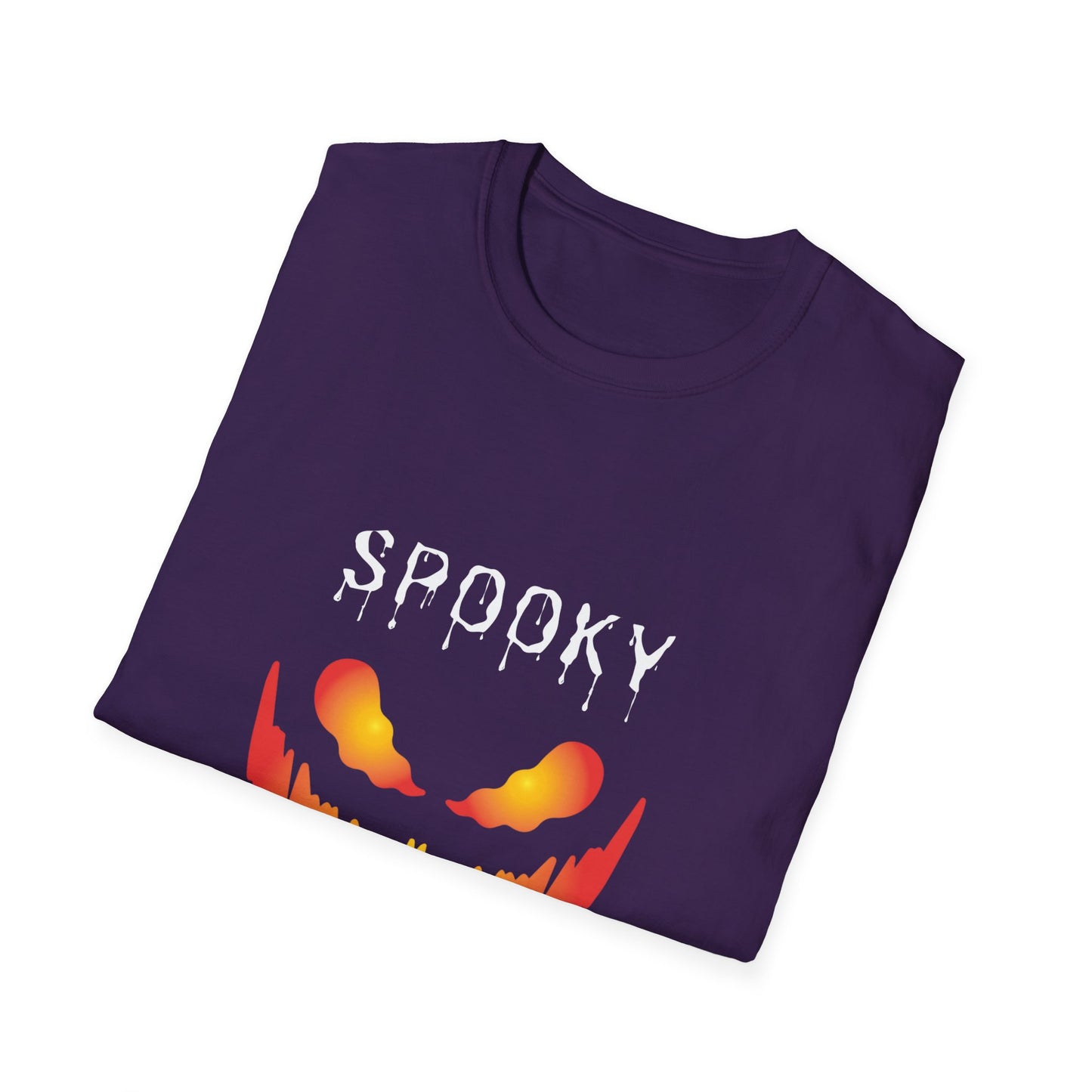 Scary Fire Pumpkin Face Unisex Tee