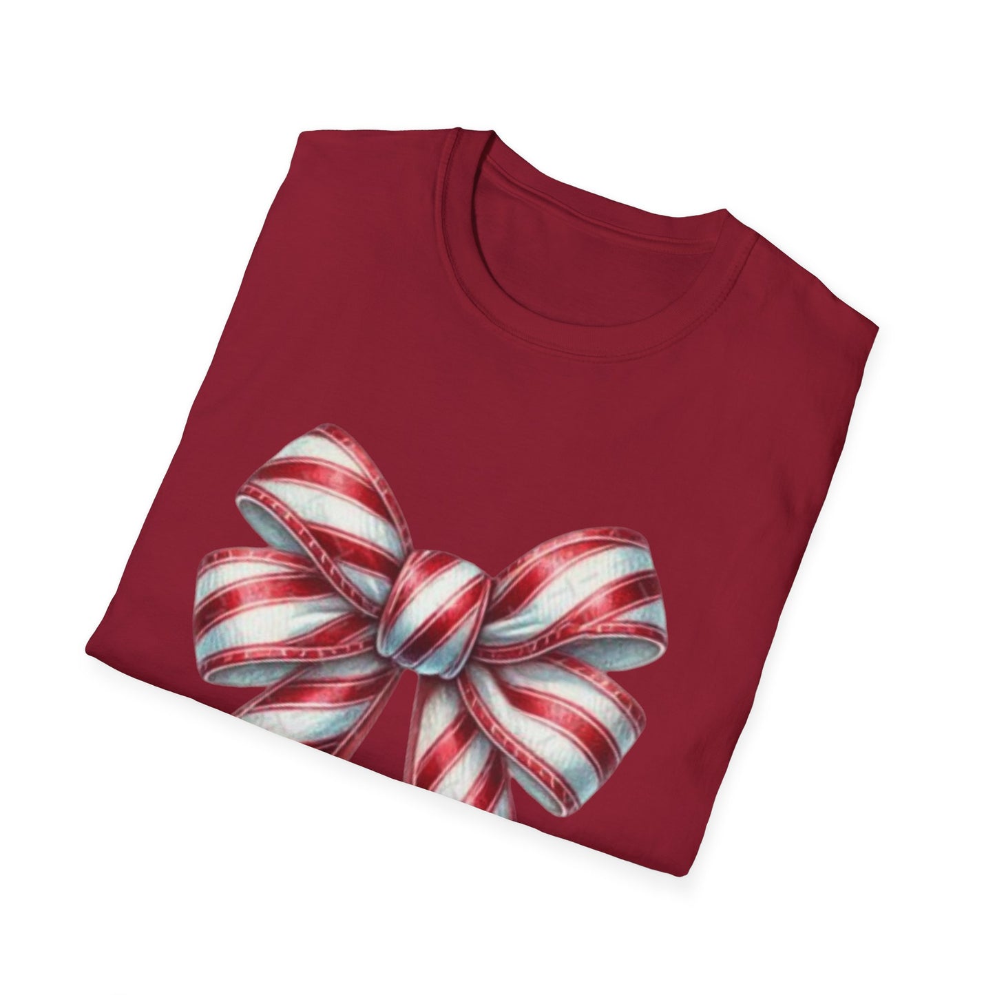 Peppermint Stripe Bow Unisex Tee