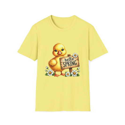 Hello Spring Chick Unisex Cotton Tee