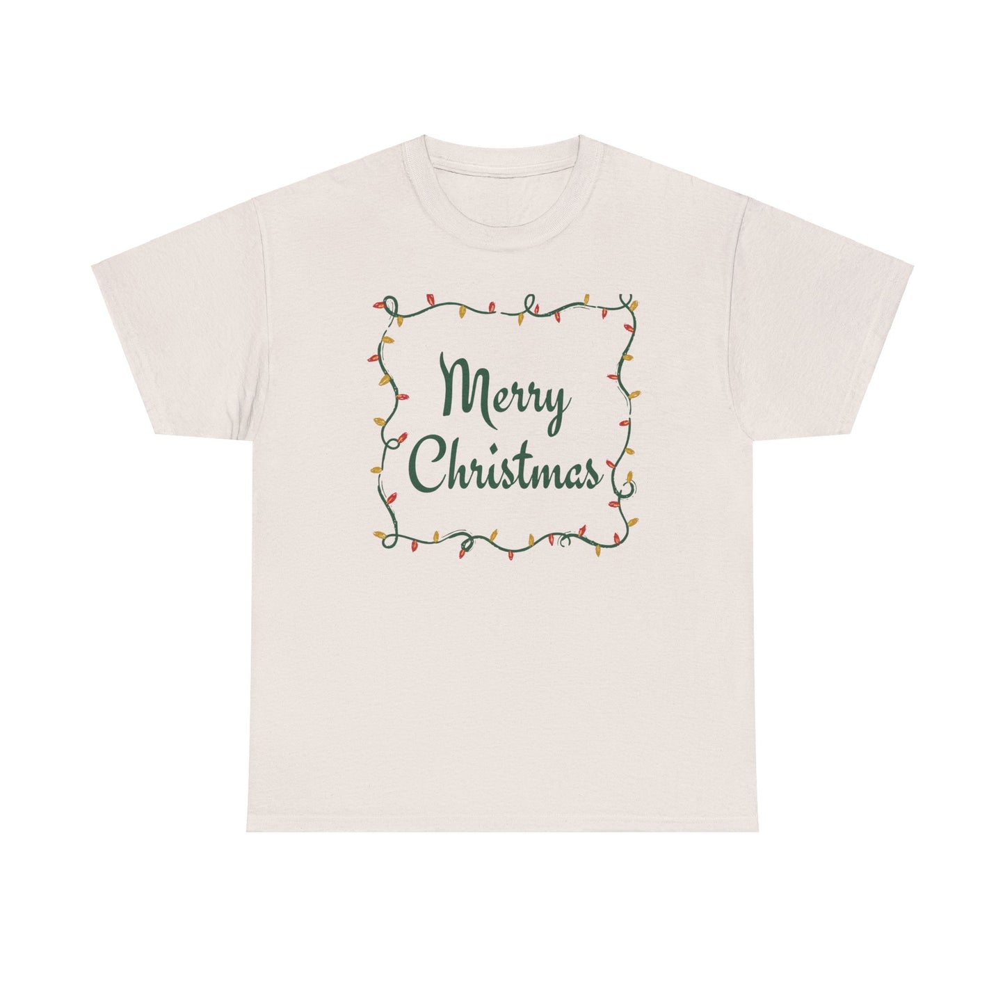 Merry Christmas Lights Unisex Heavy Cotton Tee
