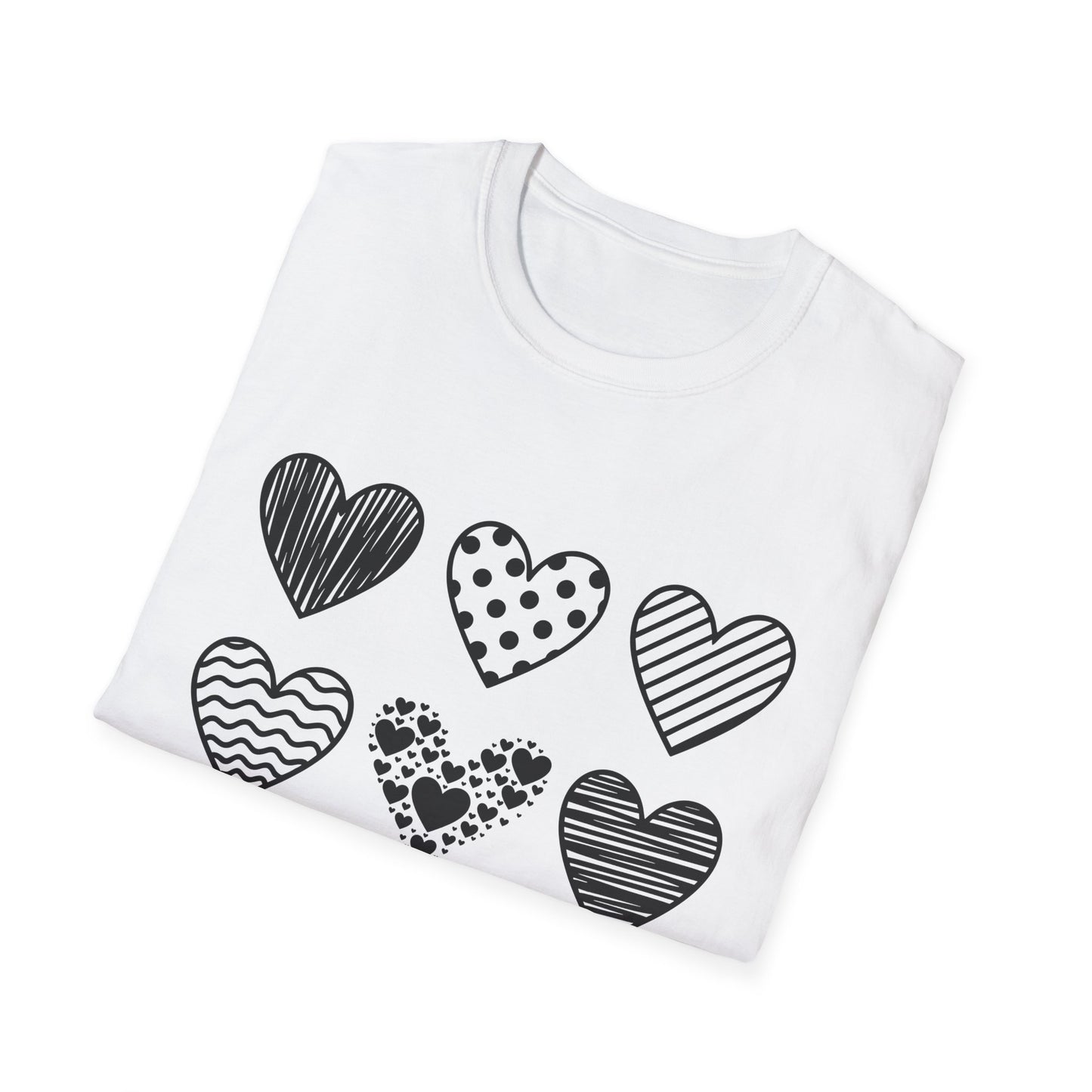Love Heart Pattern Unisex Tee