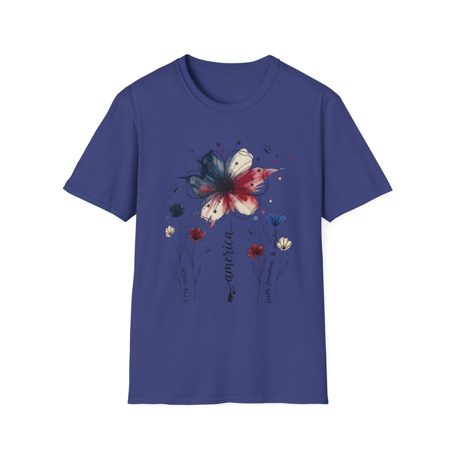 Americana Floral Watercolor Tee