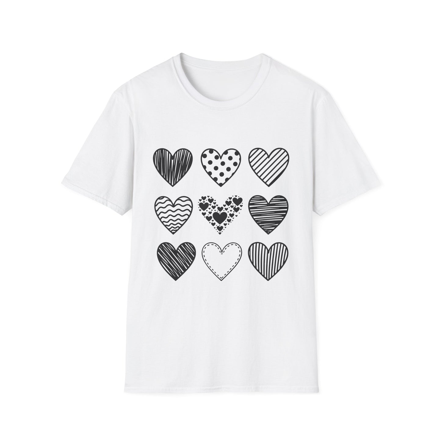 Love Heart Pattern Unisex Tee