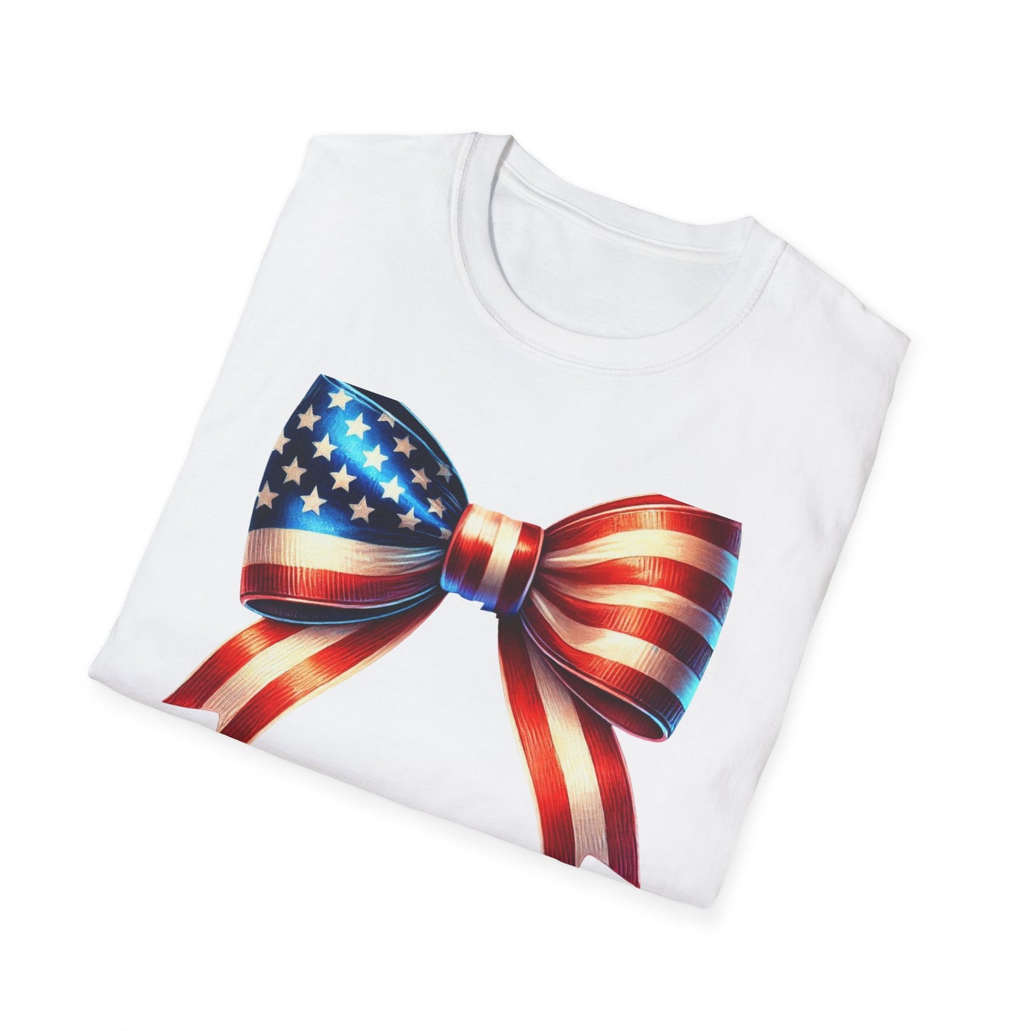 Patriotic Flag Bow Unisex Cotton Tee