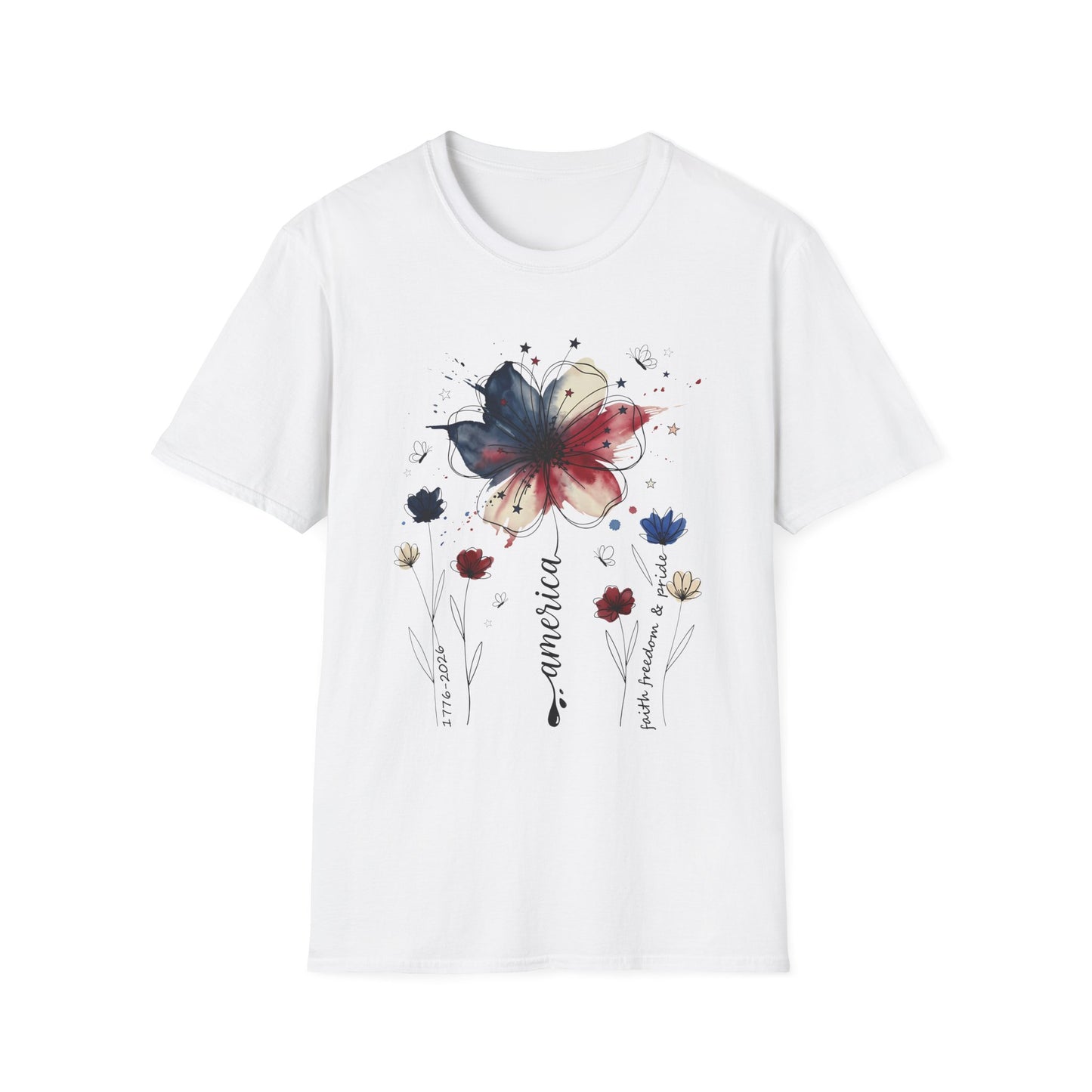 Americana Floral Watercolor Tee