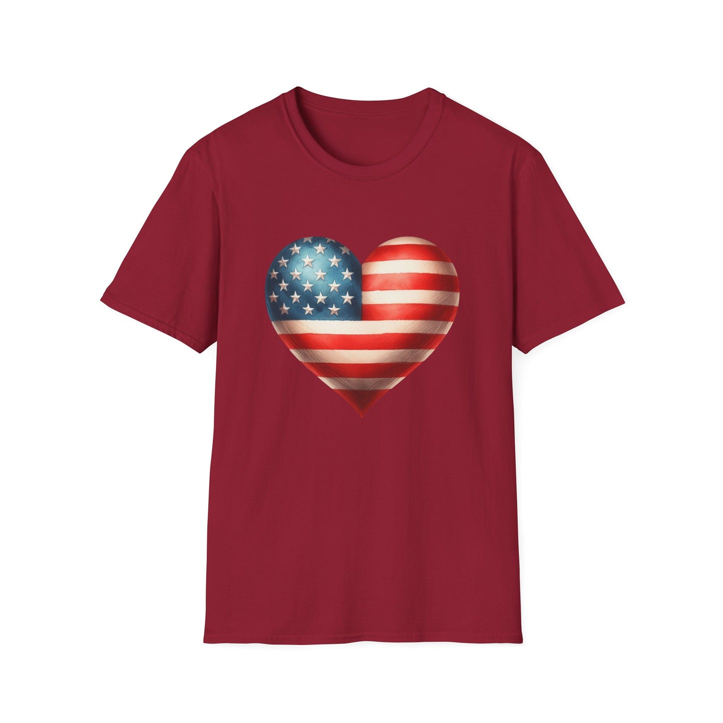 American Flag Heart Unisex Cotton Tee
