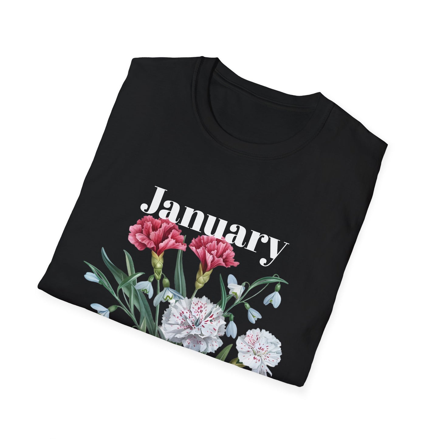 Birth Month Flower Unisex Tee - January