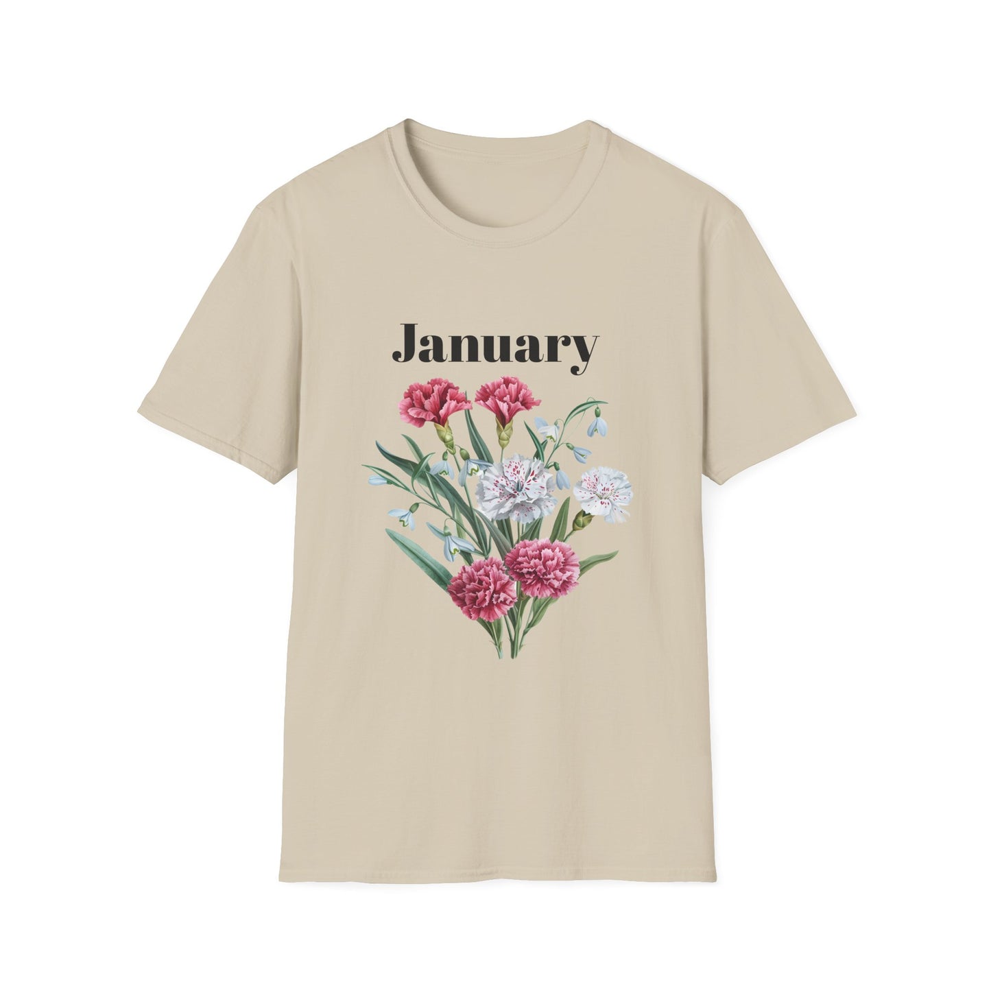 Birth Month Flower Unisex Tee - January