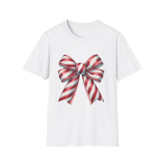 Peppermint Stripe Bow Tee