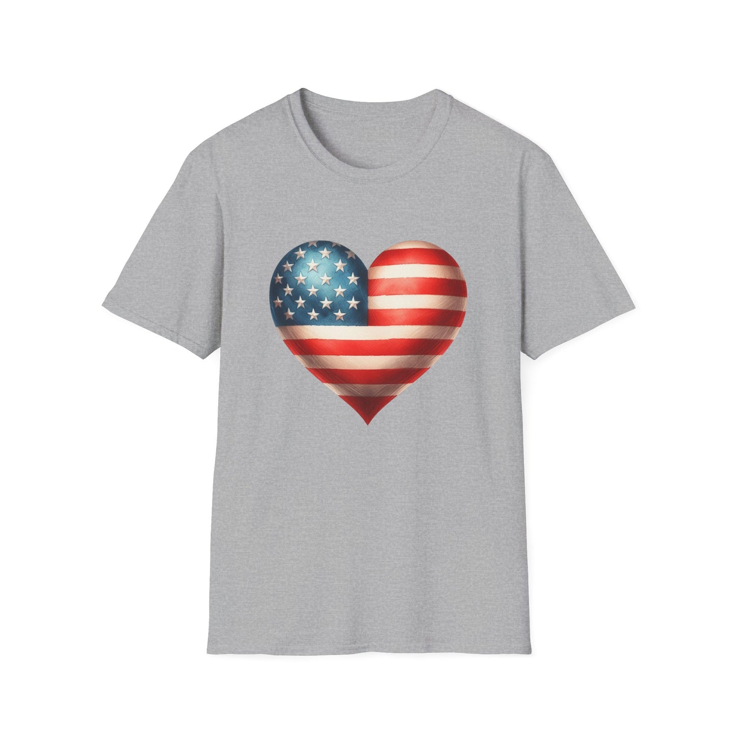 American Flag Heart Unisex Cotton Tee