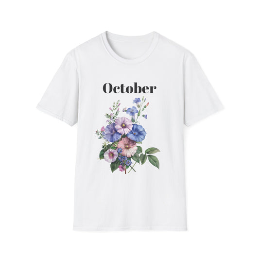 Birth Month Flower Unisex Tee - October