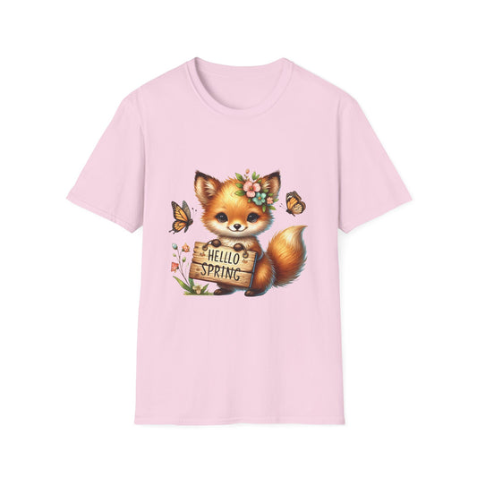 Hello Spring Fox Unisex Cotton Tee