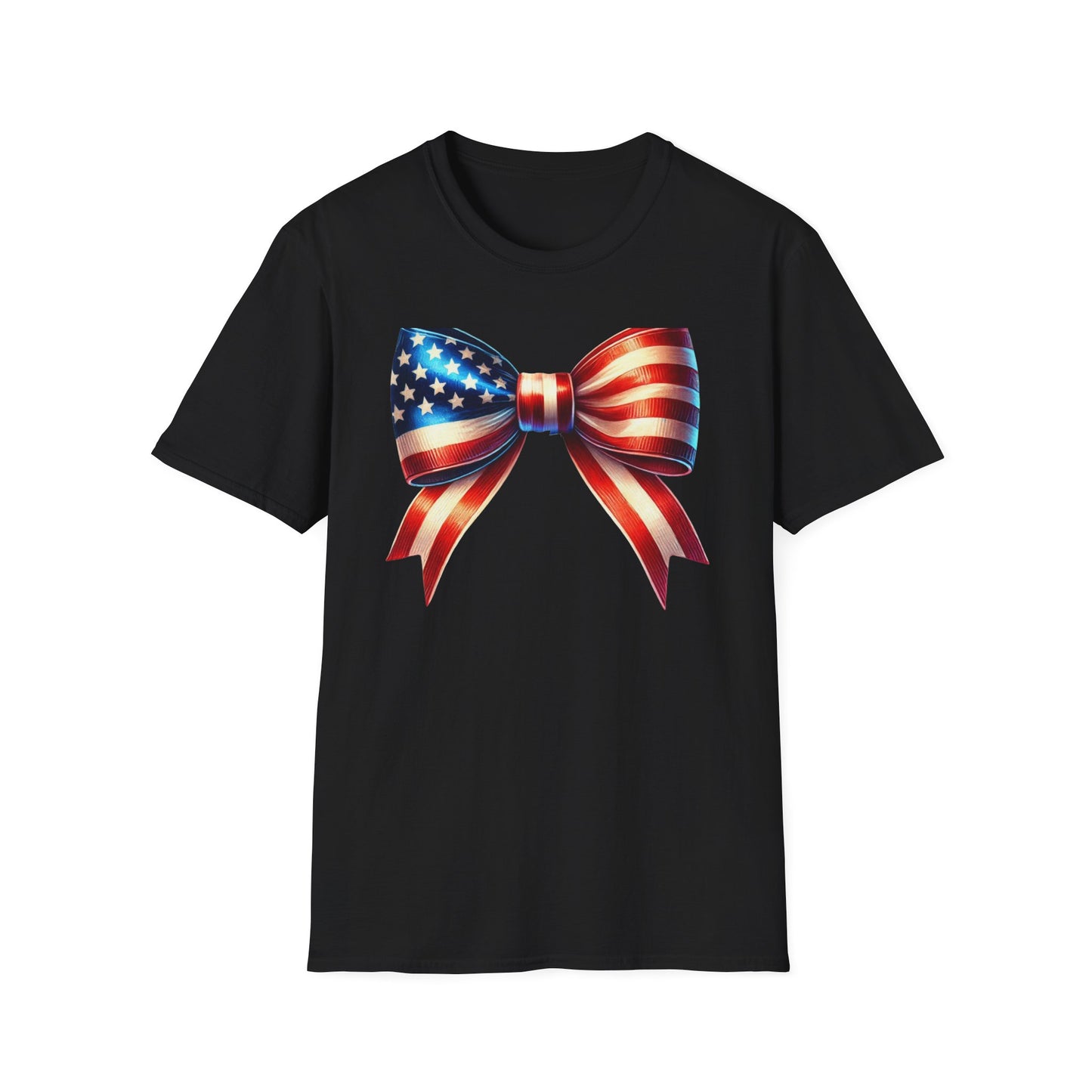 Patriotic Flag Bow Unisex Cotton Tee