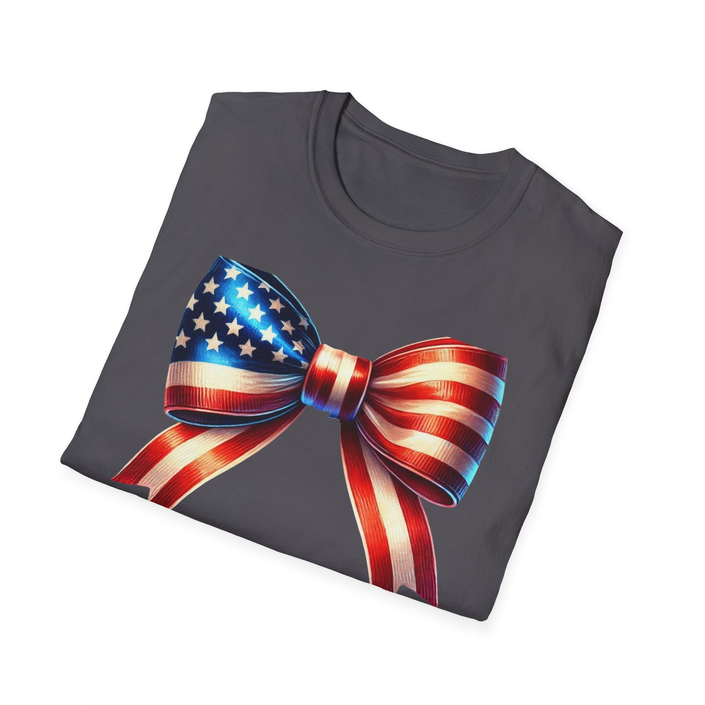 Patriotic Flag Bow Unisex Cotton Tee