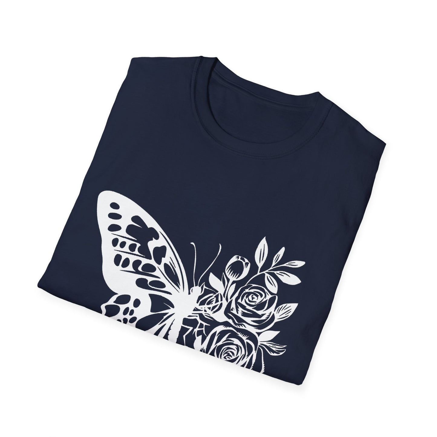 Butterfly and Roses Unisex Cotton Tee