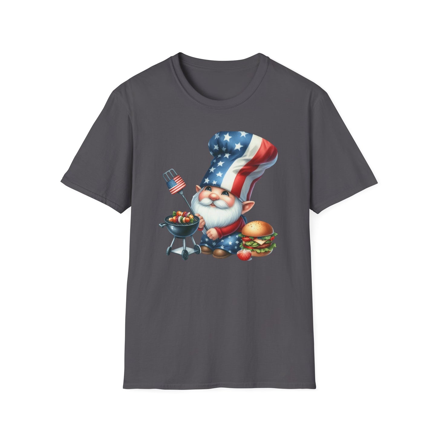 Patriotic BBQ Gnome Unisex Cotton Tee