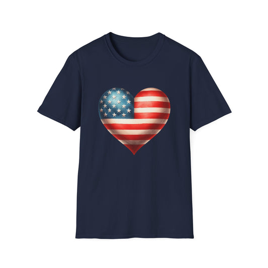 American Flag Heart Unisex Cotton Tee