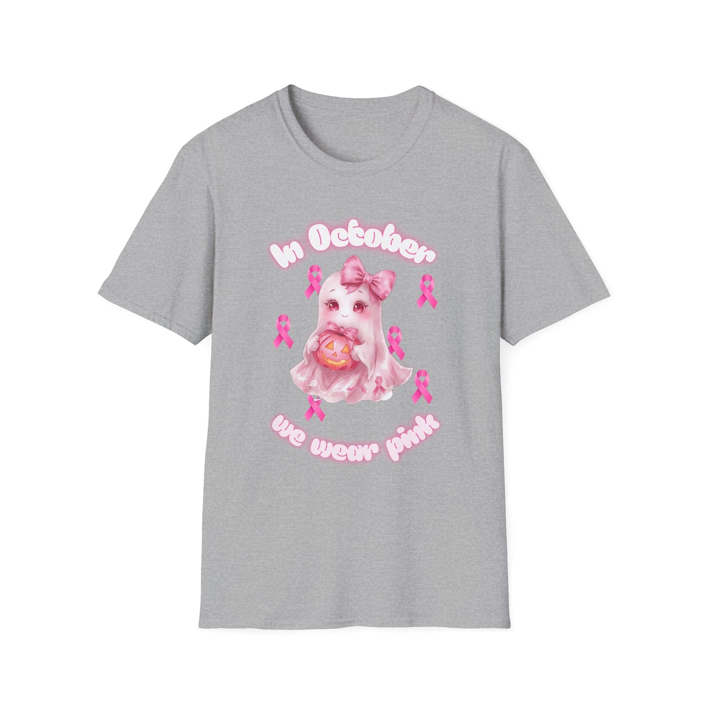 Pink Ghost Breast Cancer Awareness T-Shirt