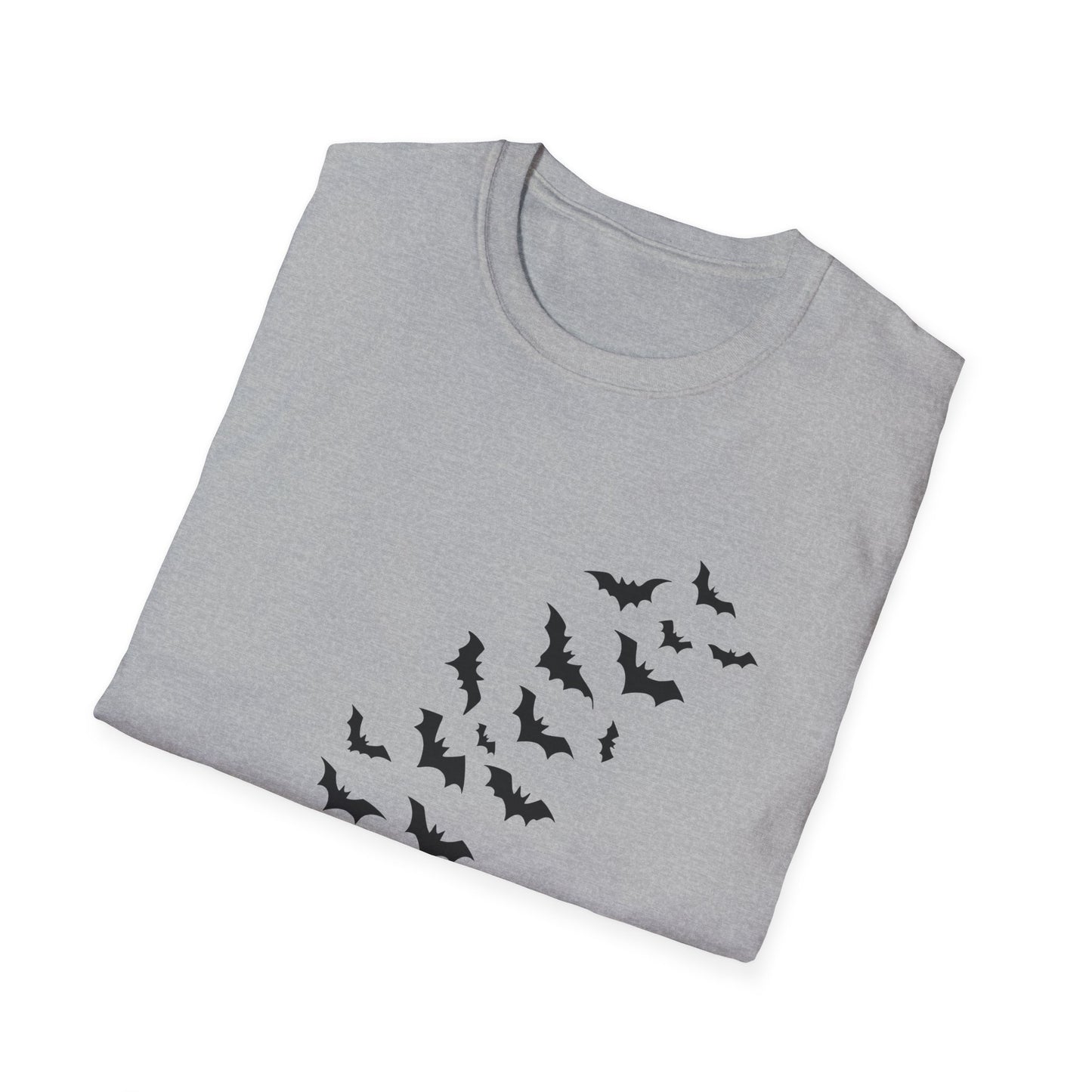 Retro Halloween Haunted House and Bats Unisex Tee