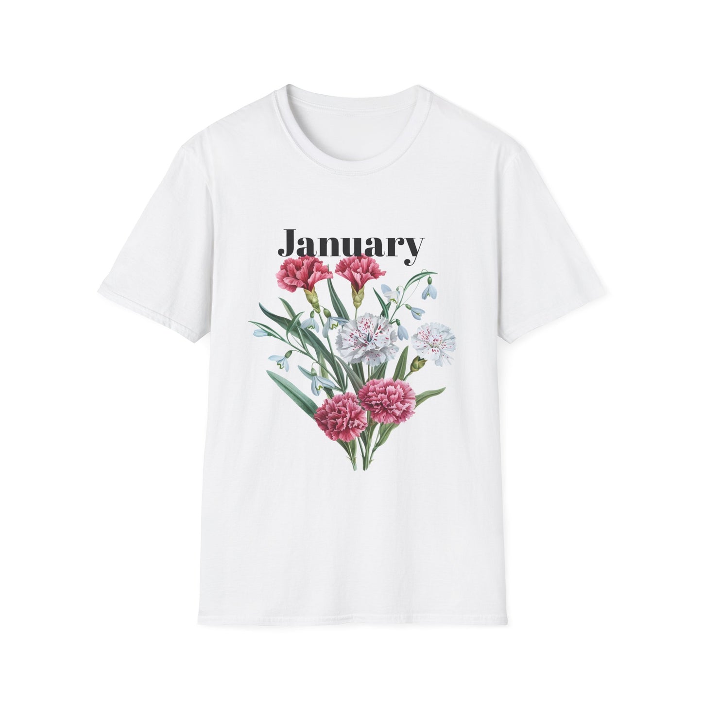 Birth Month Flower Unisex Tee - January