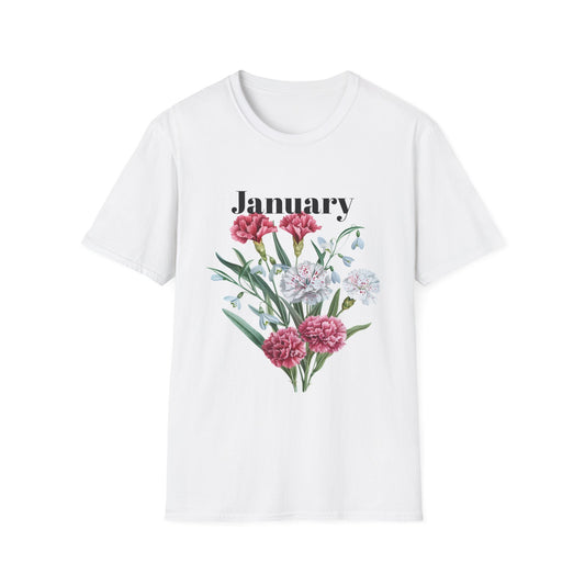 Birth Month Flower Unisex Tee - January