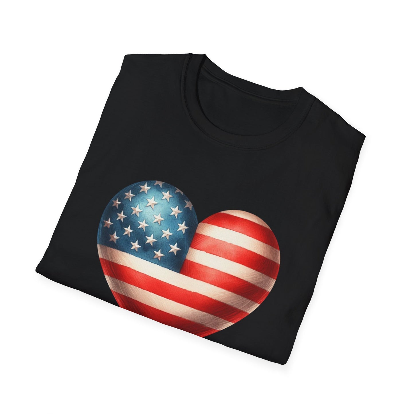 American Flag Heart Unisex Cotton Tee