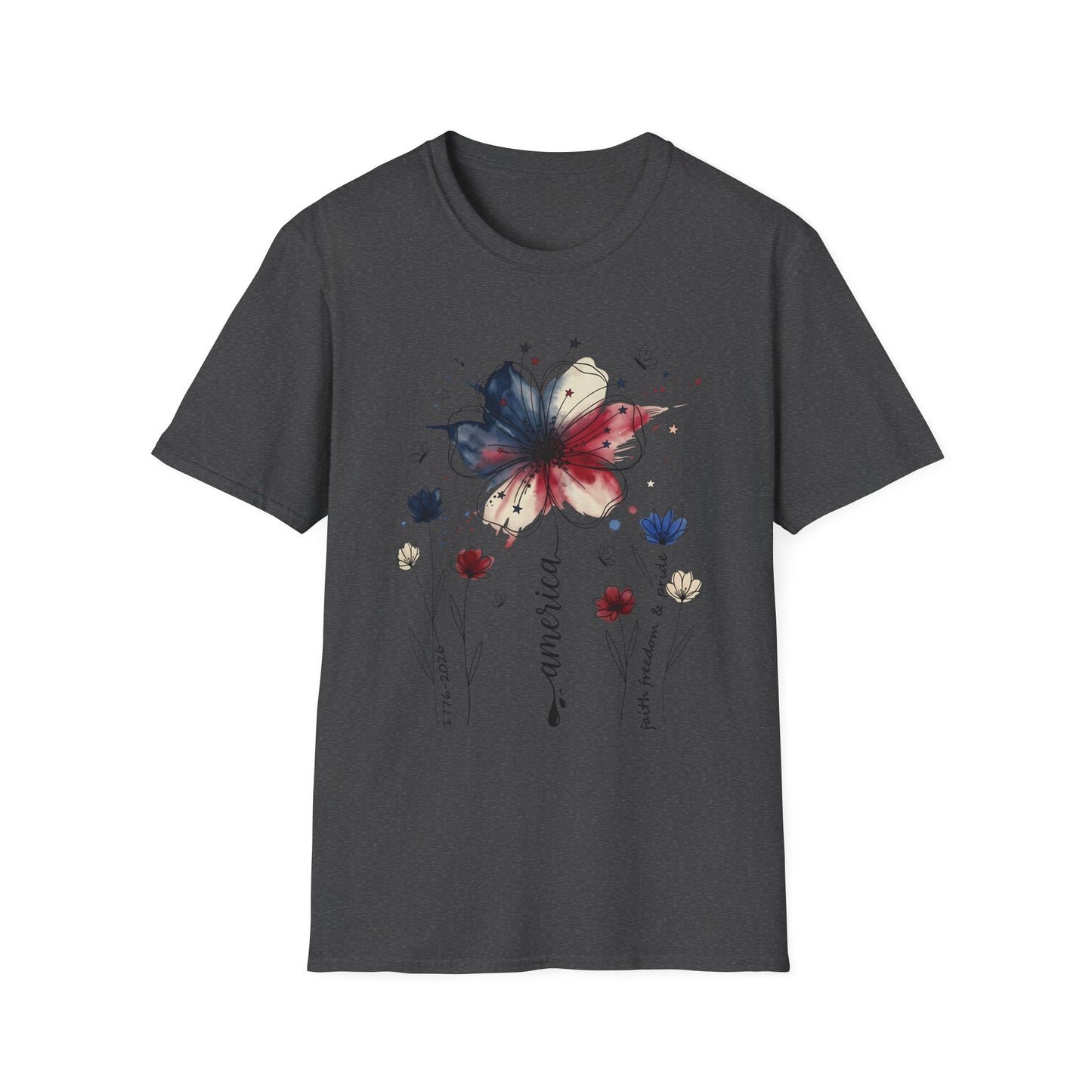 Americana Floral Watercolor Tee