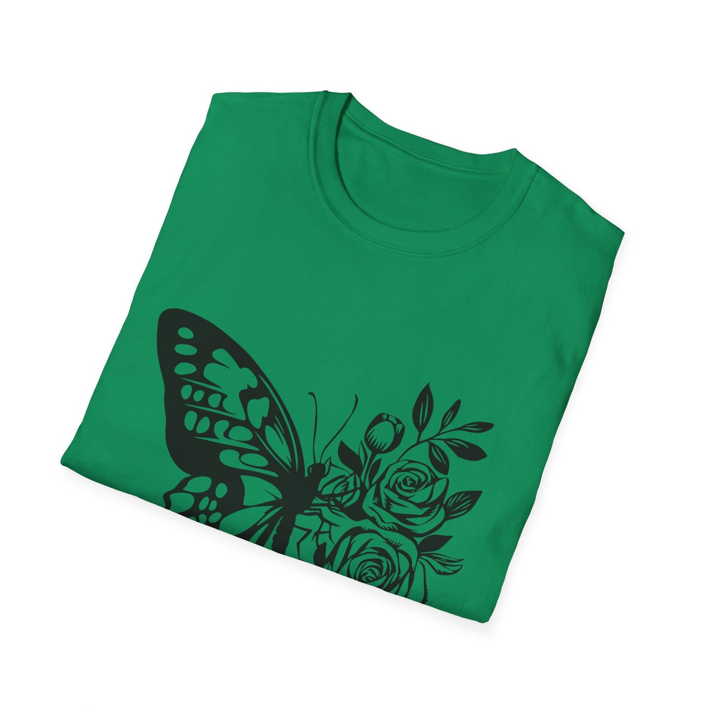 Butterfly and Roses Unisex Cotton Tee