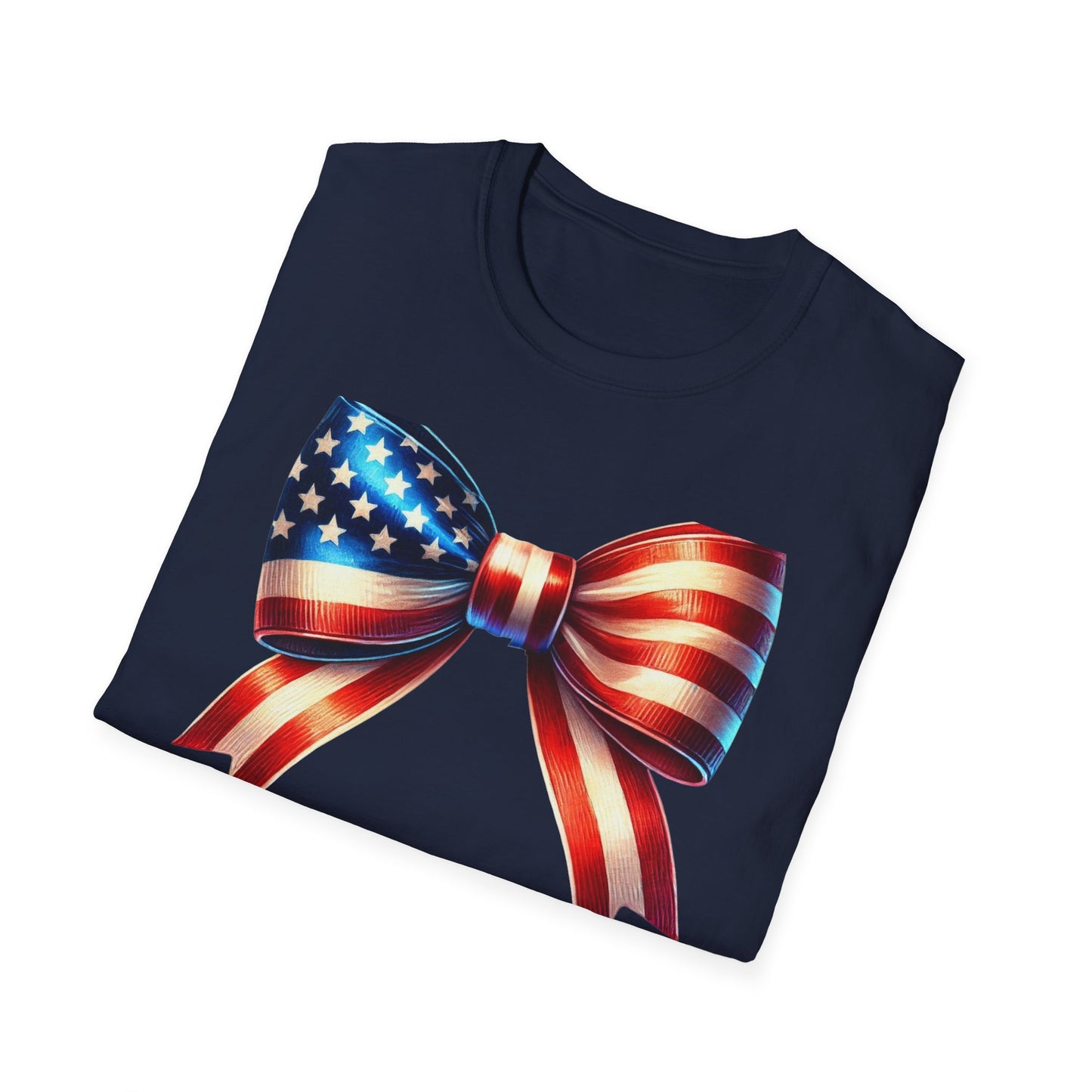 Patriotic Flag Bow Unisex Cotton Tee