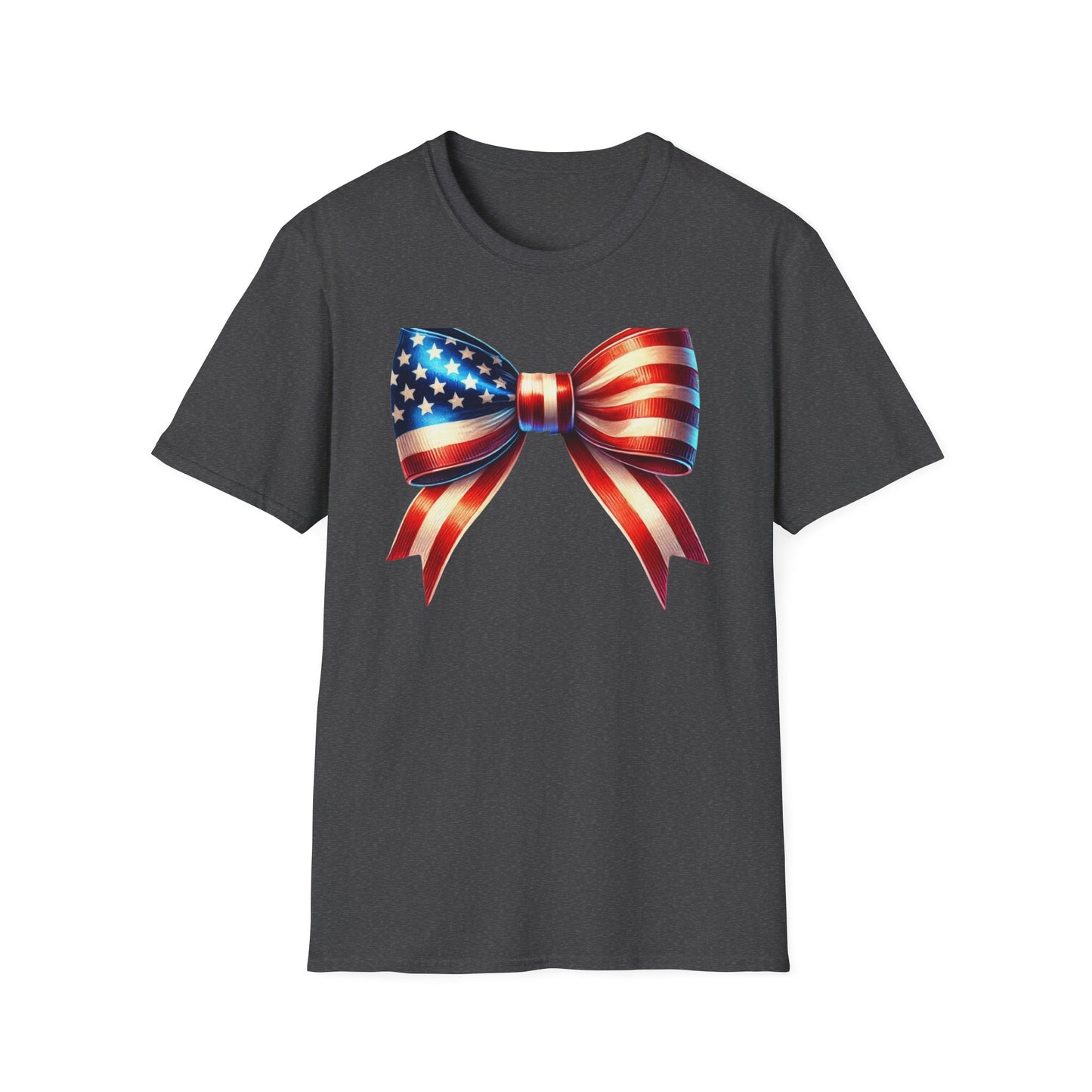 Patriotic Flag Bow Unisex Cotton Tee