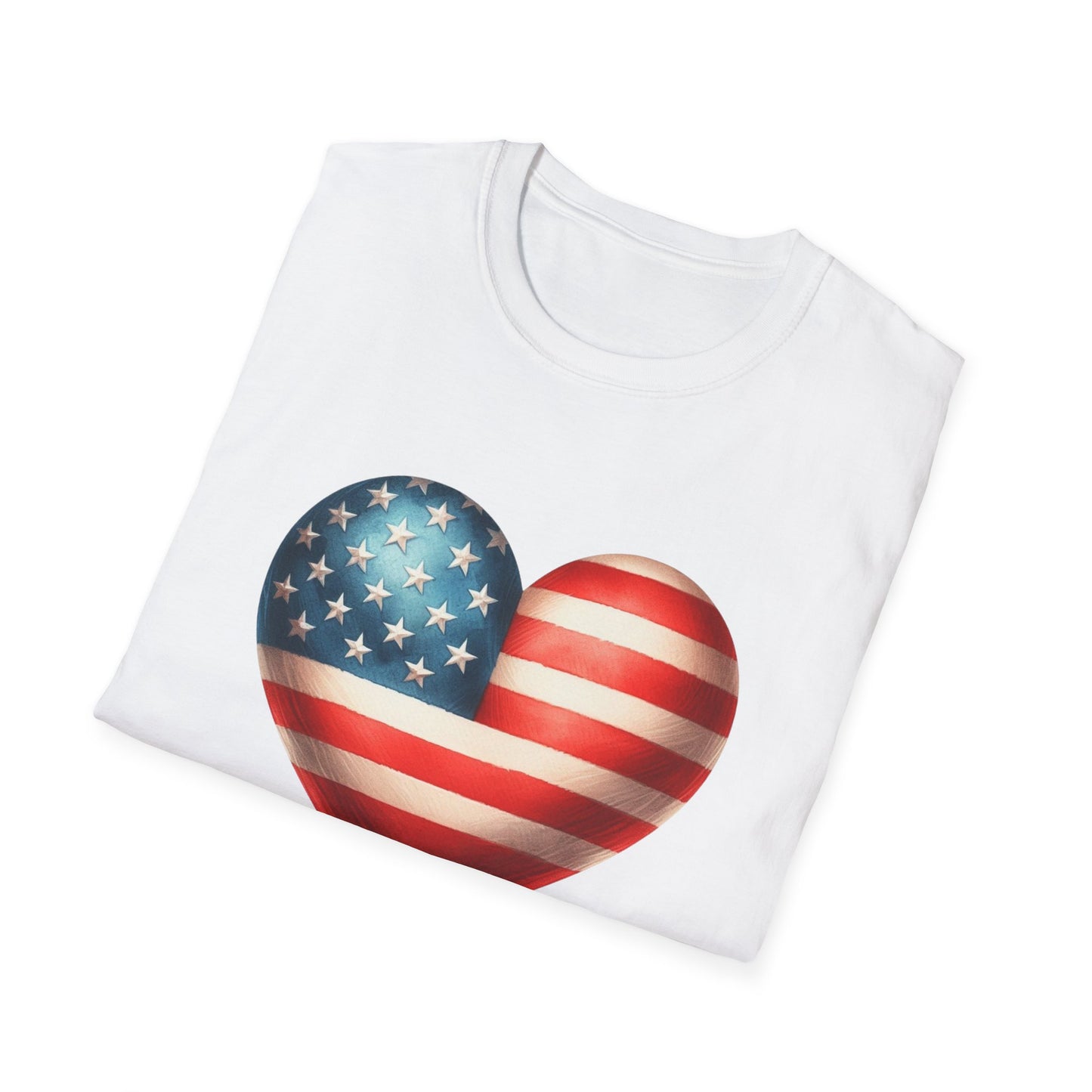 American Flag Heart Unisex Cotton Tee
