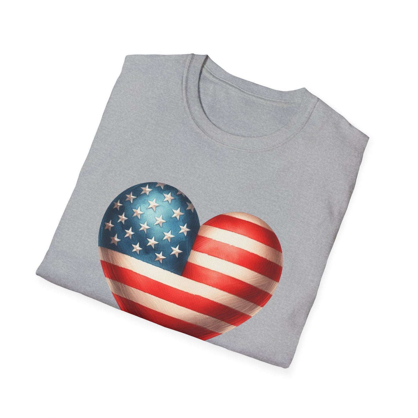 American Flag Heart Unisex Cotton Tee