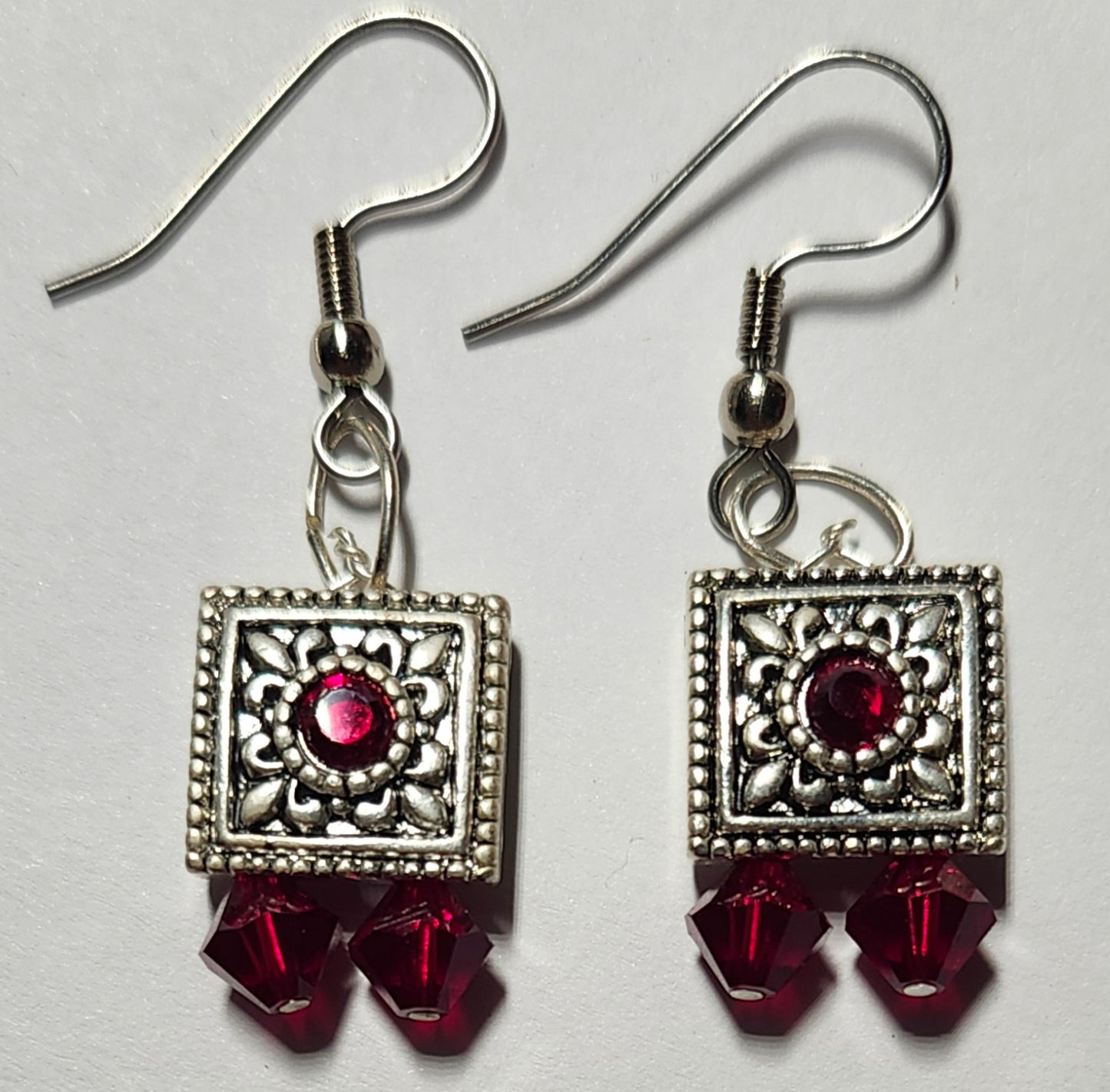 Silver and Swarovski Crystal Drop Earrings