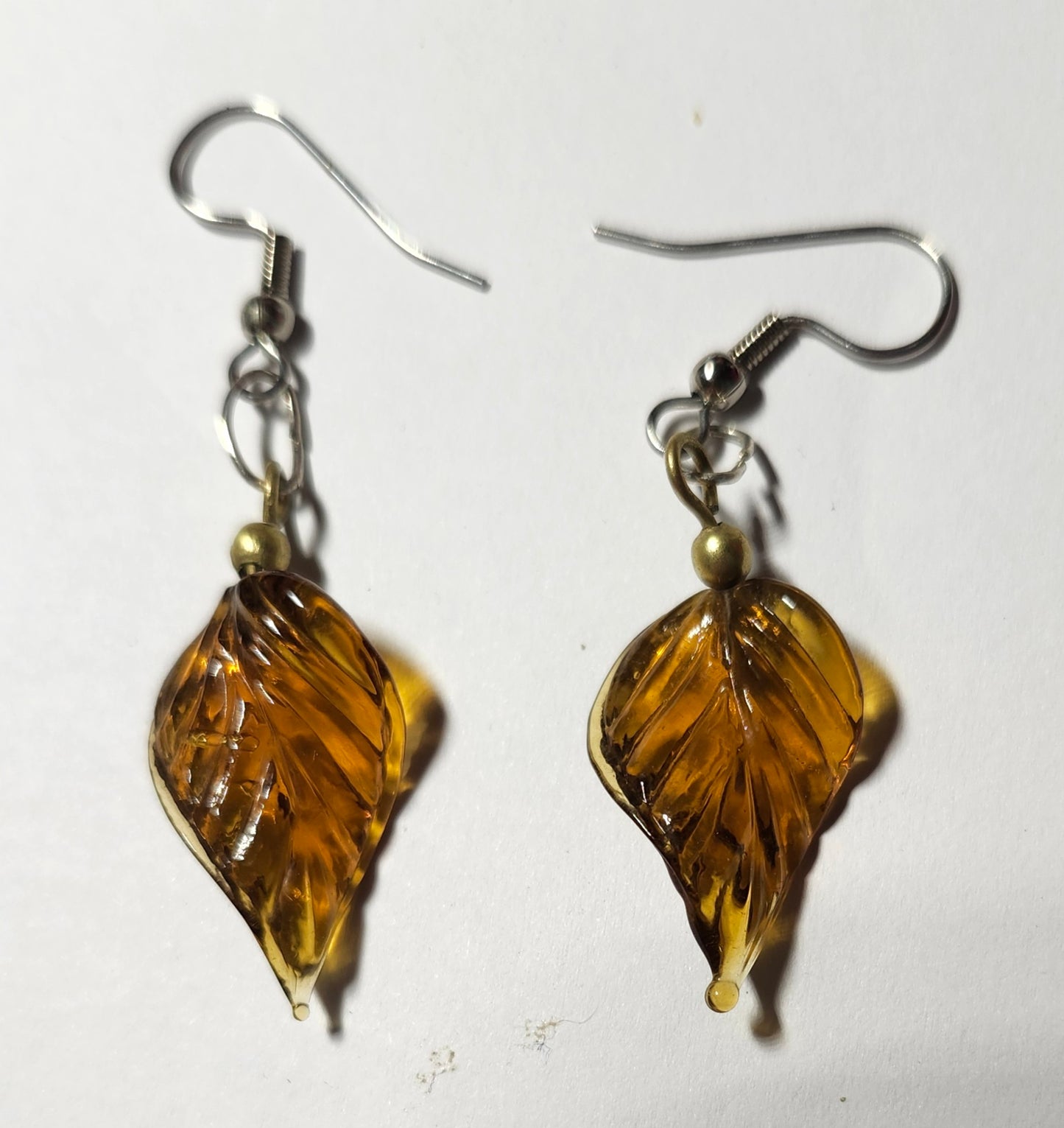 Silver Fall Leaf Drop Earrings