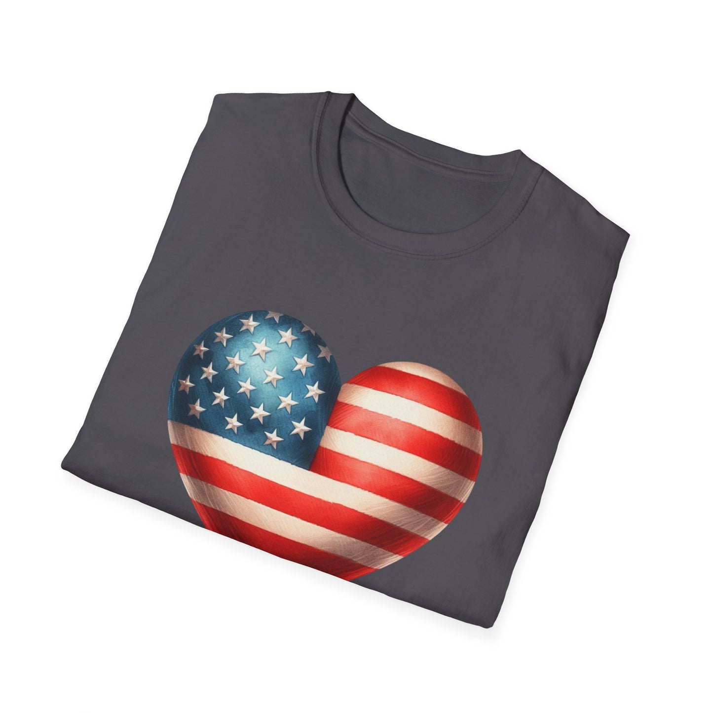 American Flag Heart Unisex Cotton Tee