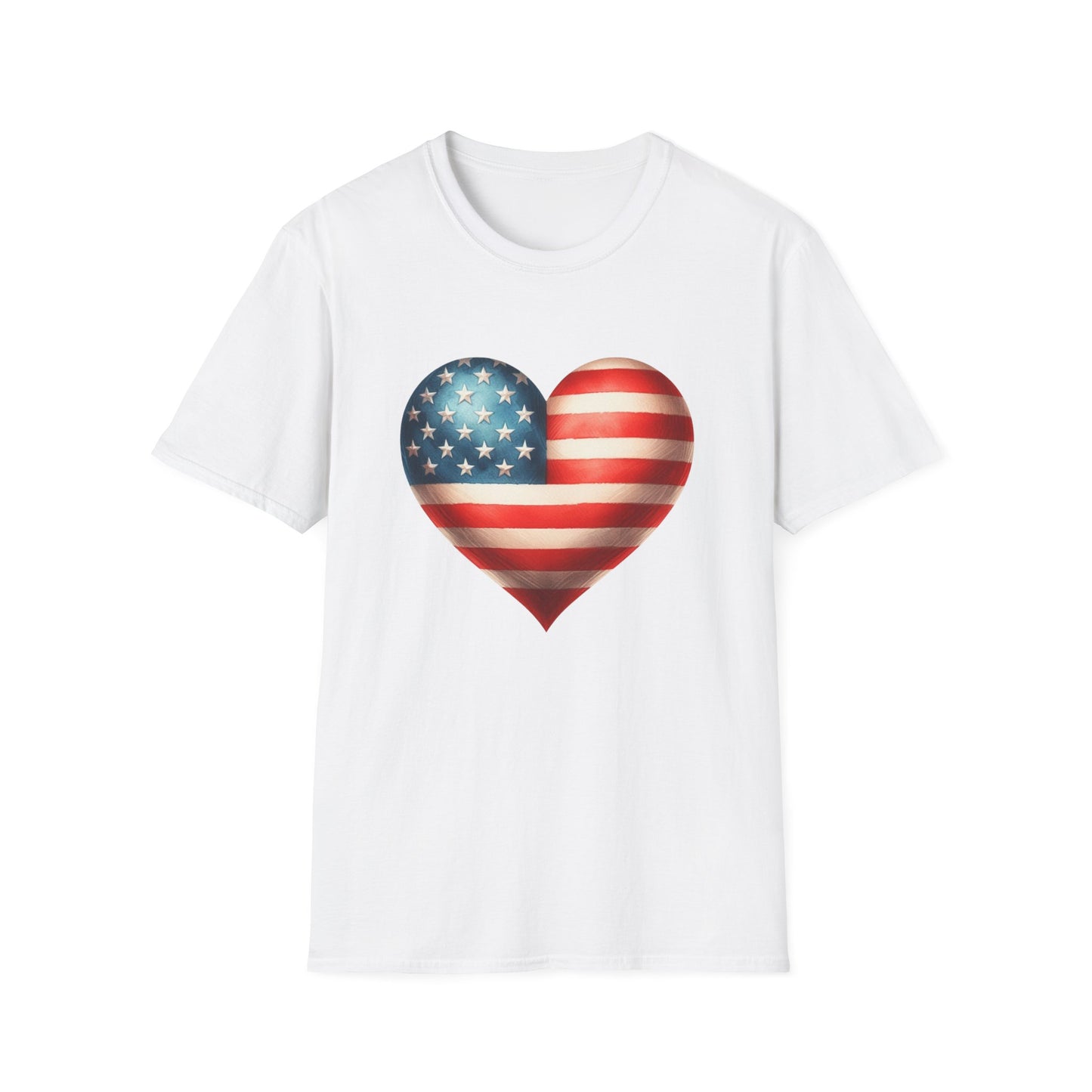 American Flag Heart Unisex Cotton Tee