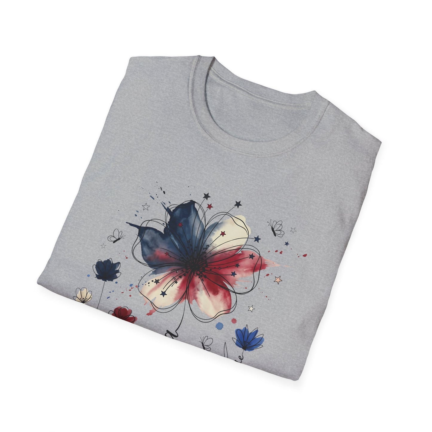 Americana Floral Watercolor Tee