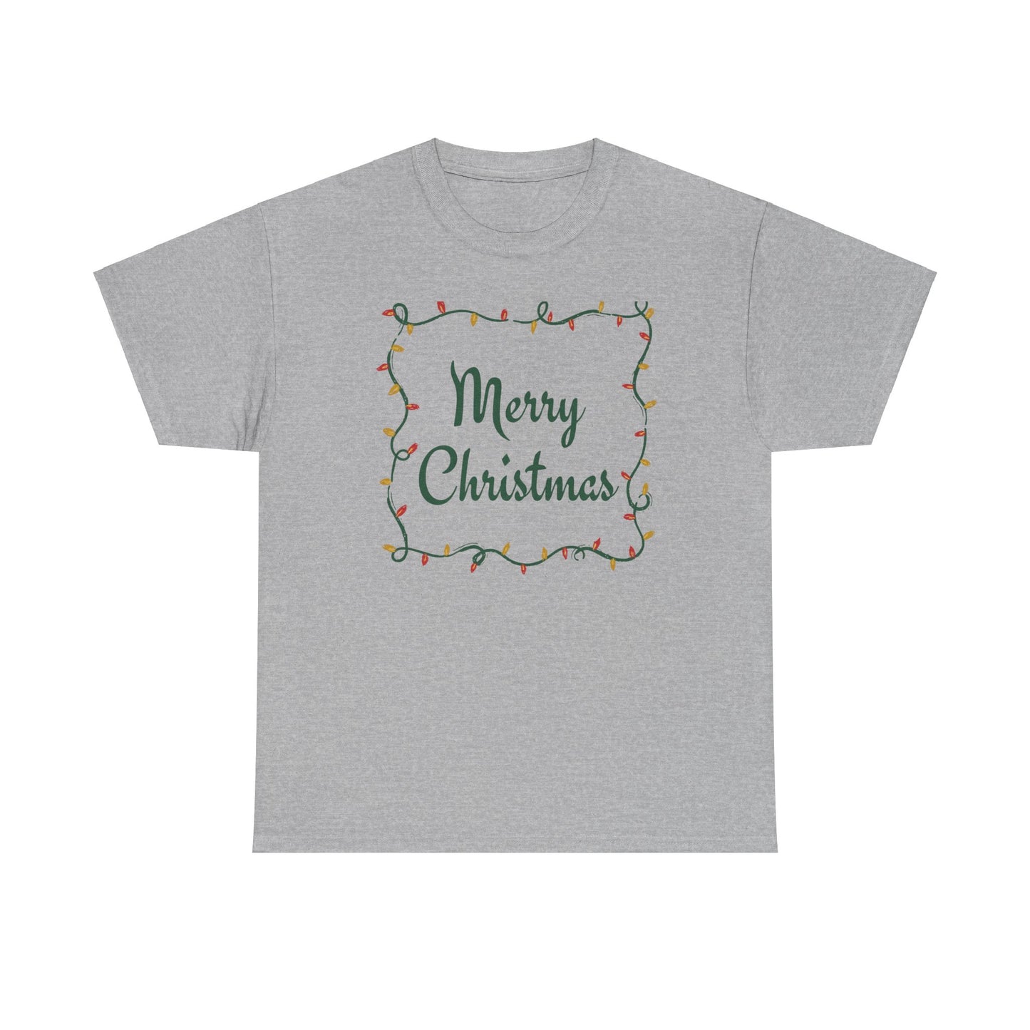 Merry Christmas Lights Unisex Heavy Cotton Tee