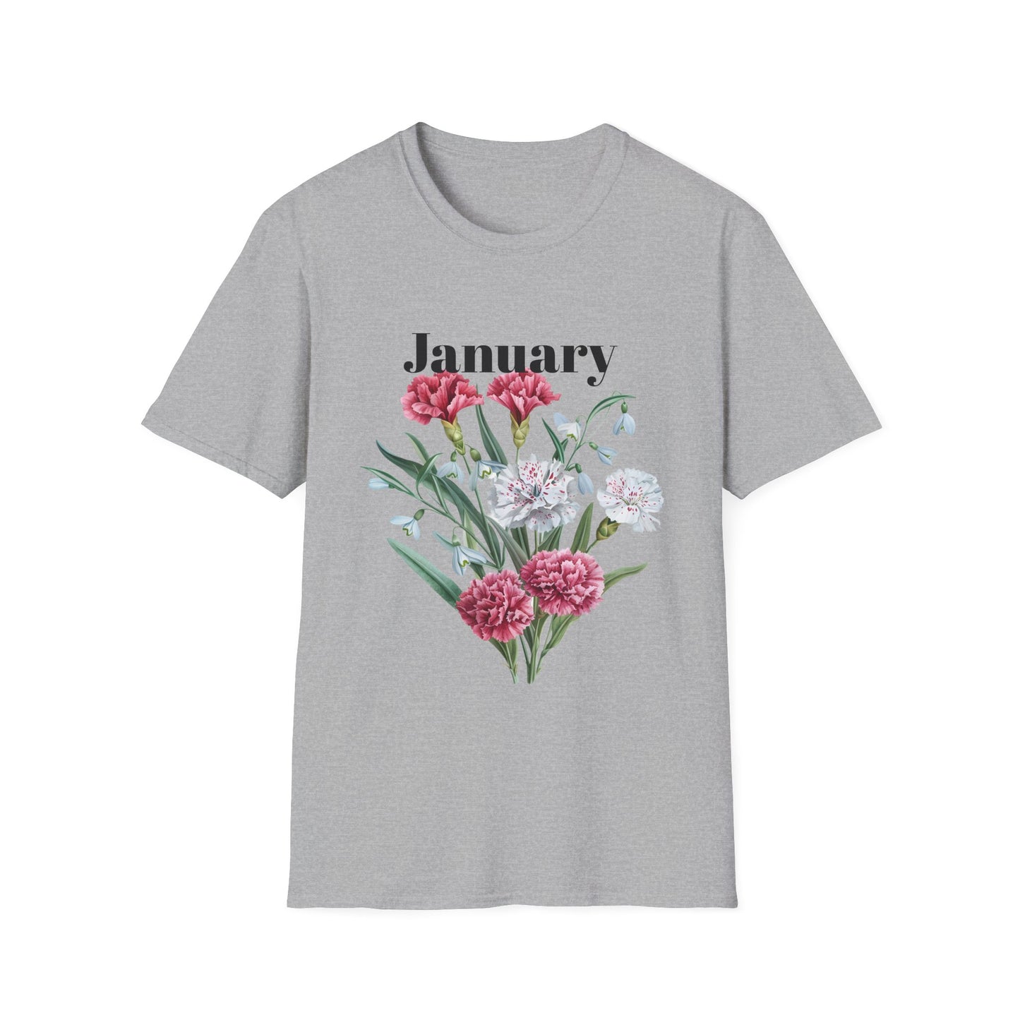 Birth Month Flower Unisex Tee - January
