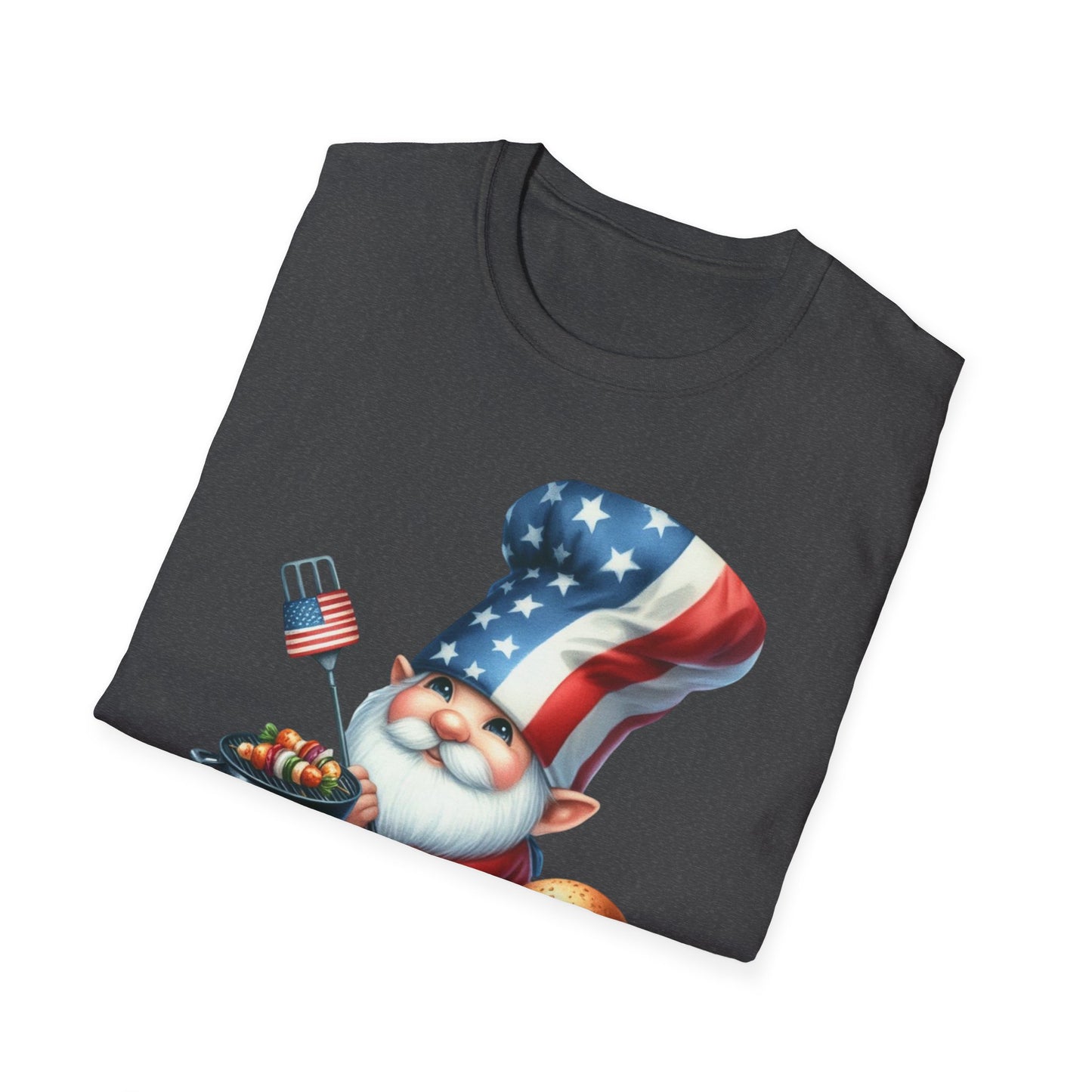 Patriotic BBQ Gnome Unisex Cotton Tee