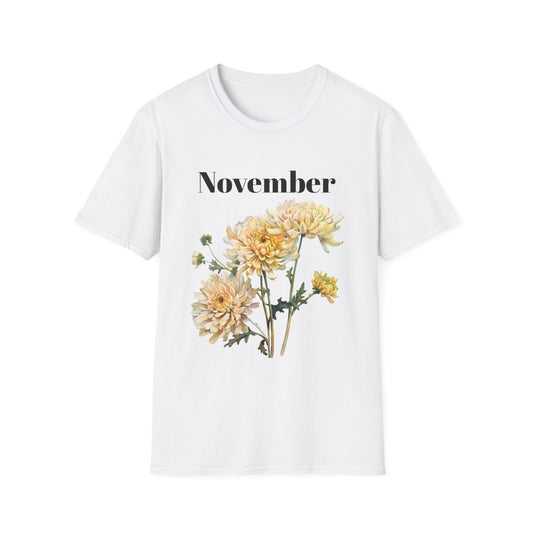 Birth Month Flower Unisex Tee - November