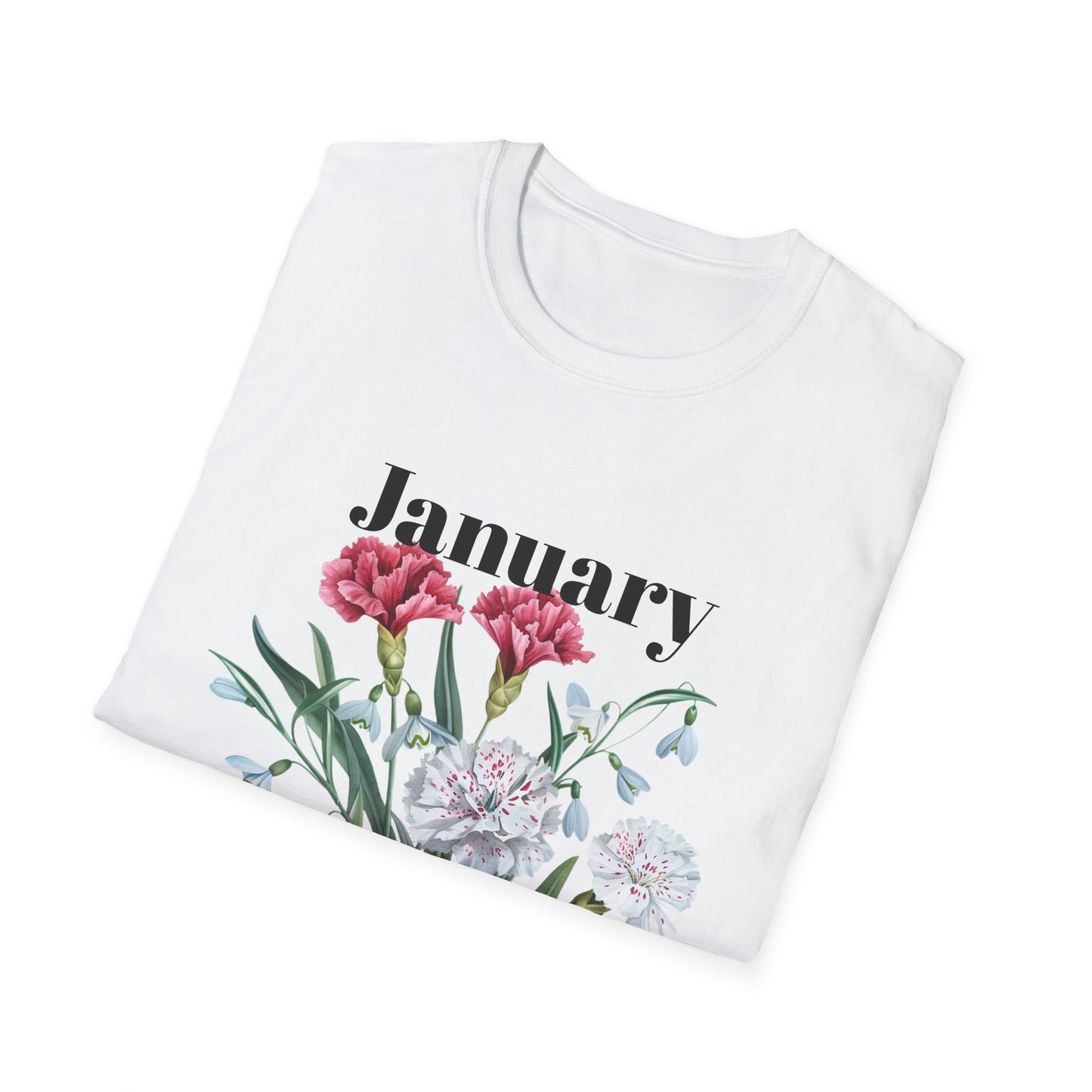 Birth Month Flower Unisex Tee - January