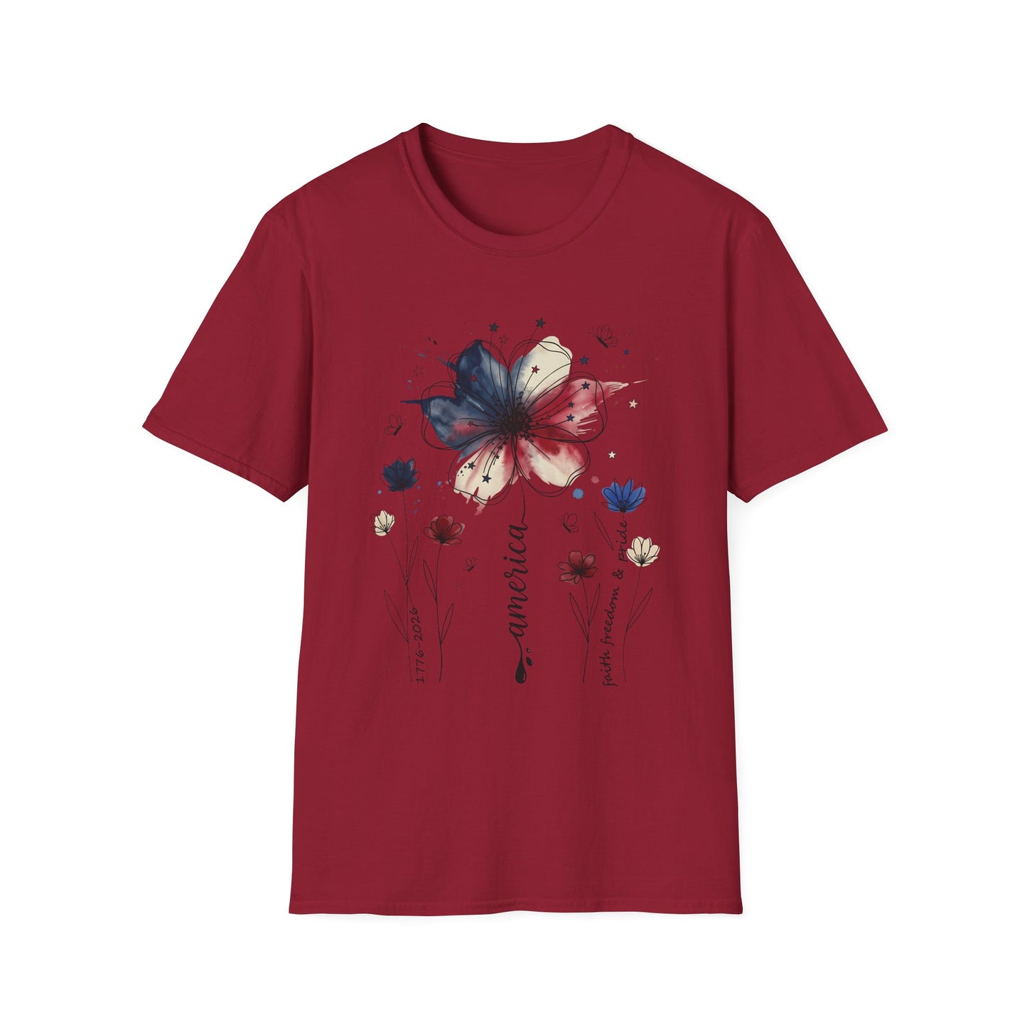 Americana Floral Watercolor Tee