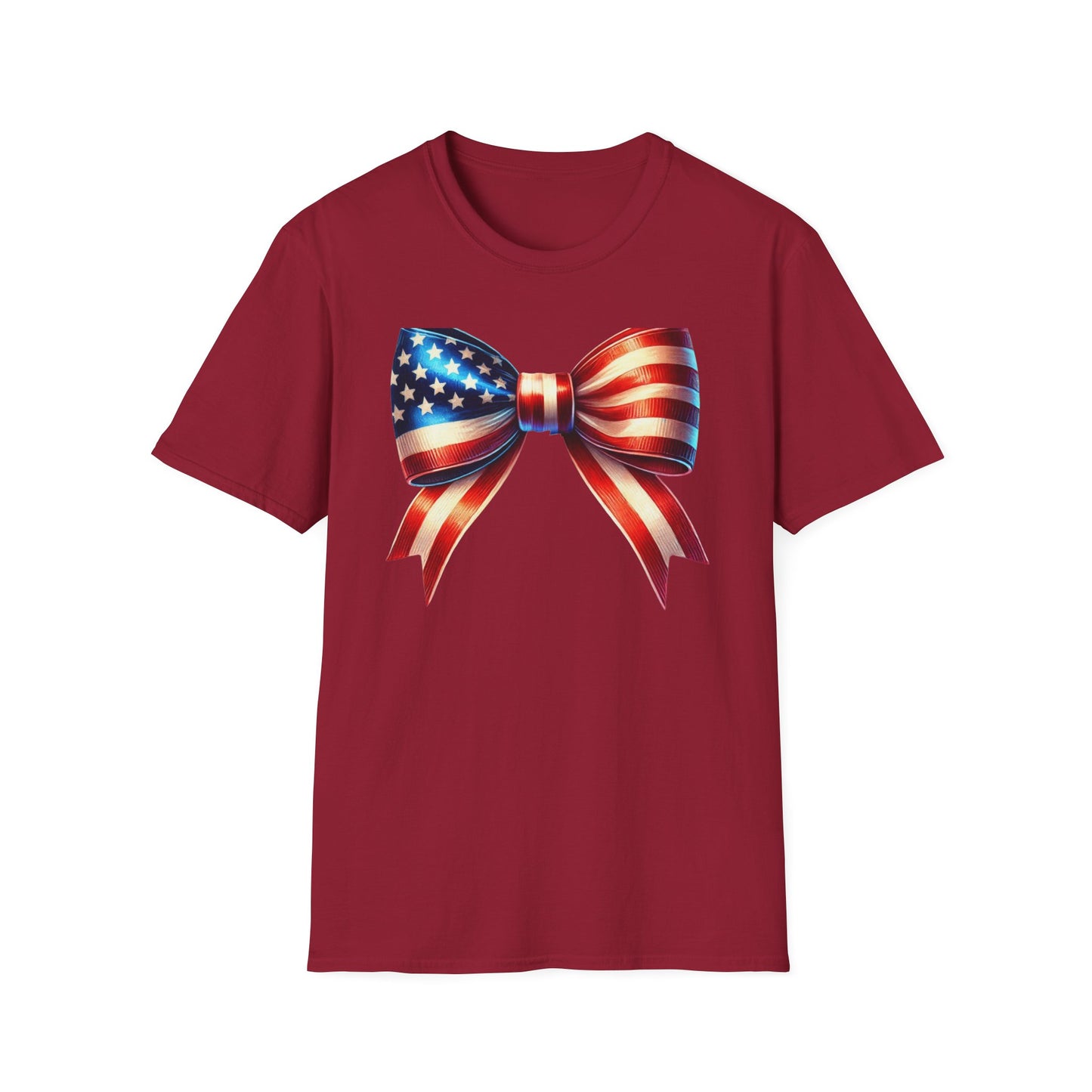 Patriotic Flag Bow Unisex Cotton Tee