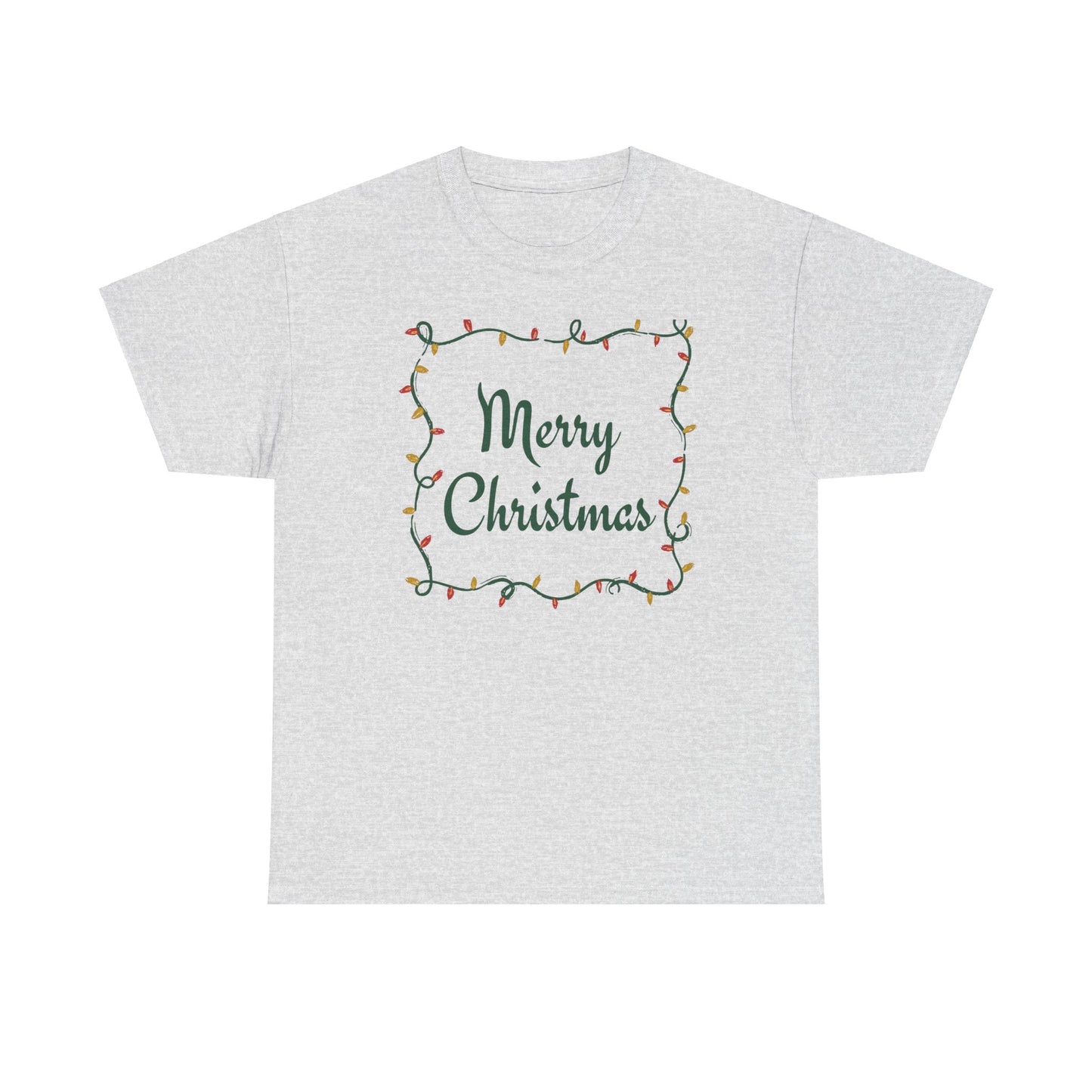 Merry Christmas Lights Unisex Heavy Cotton Tee