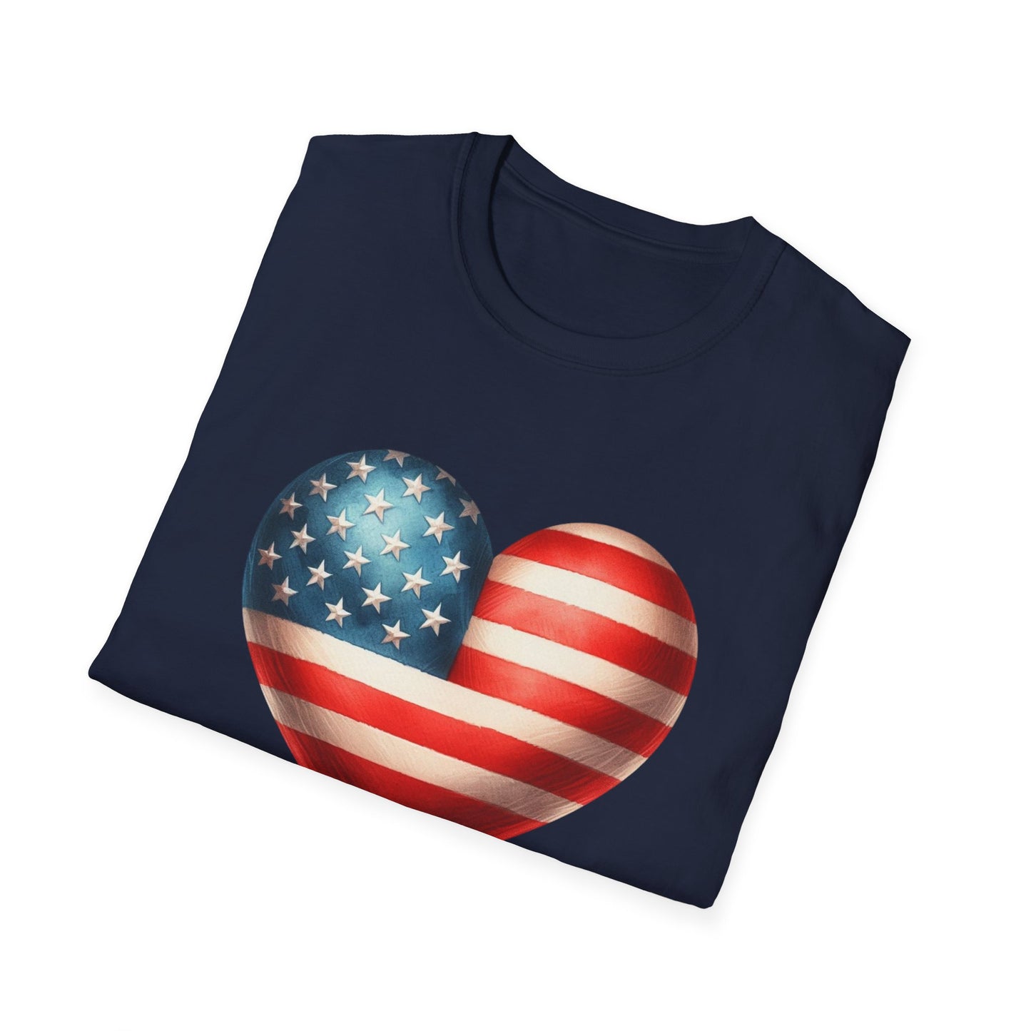 American Flag Heart Unisex Cotton Tee