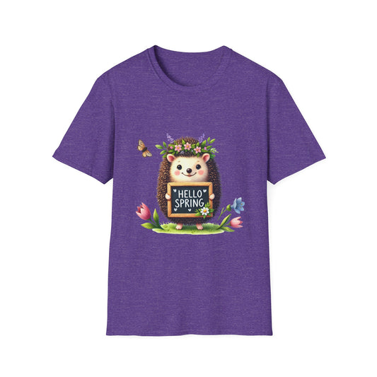 Hello Spring Hedgehog Unisex Cotton Tee