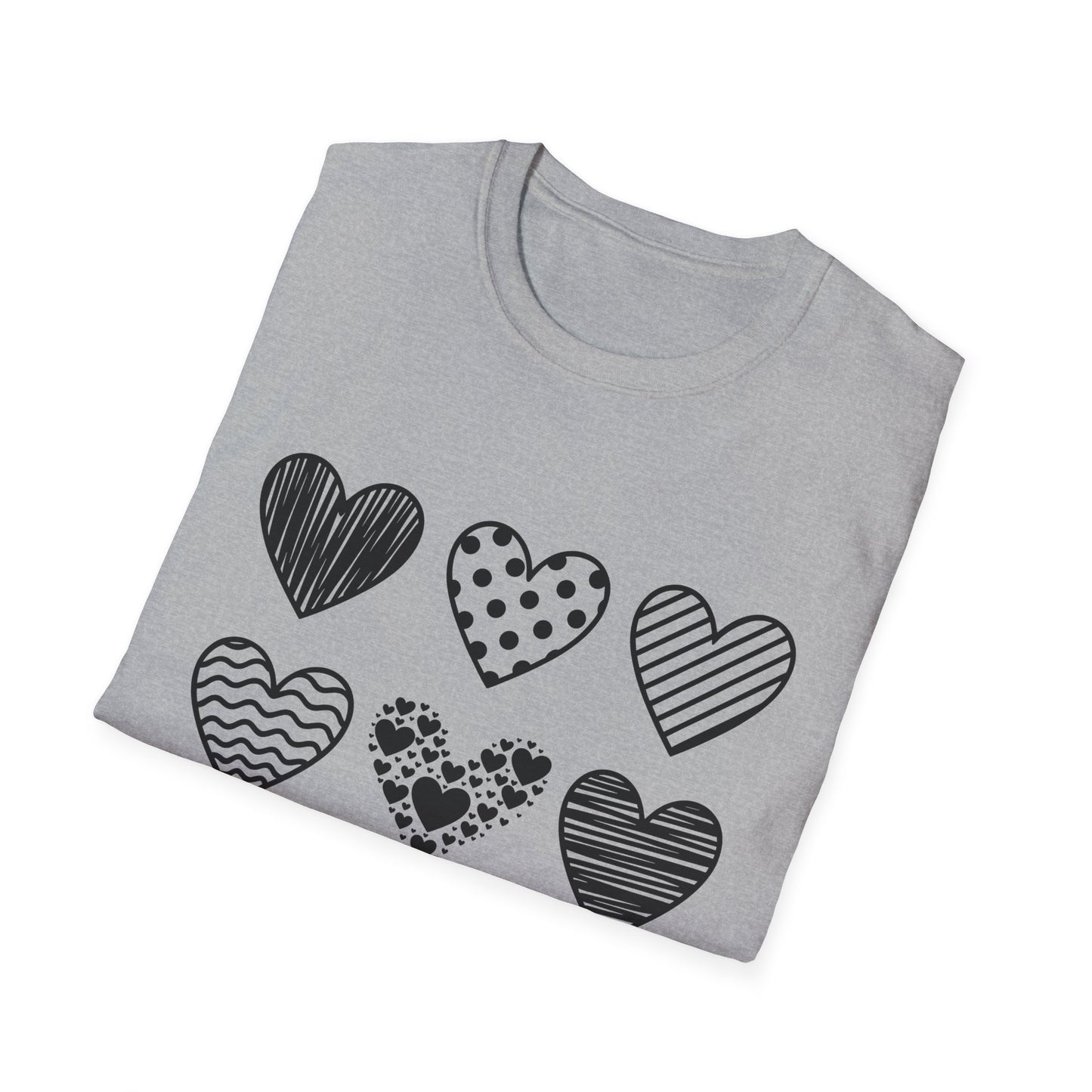 Love Heart Pattern Unisex Tee