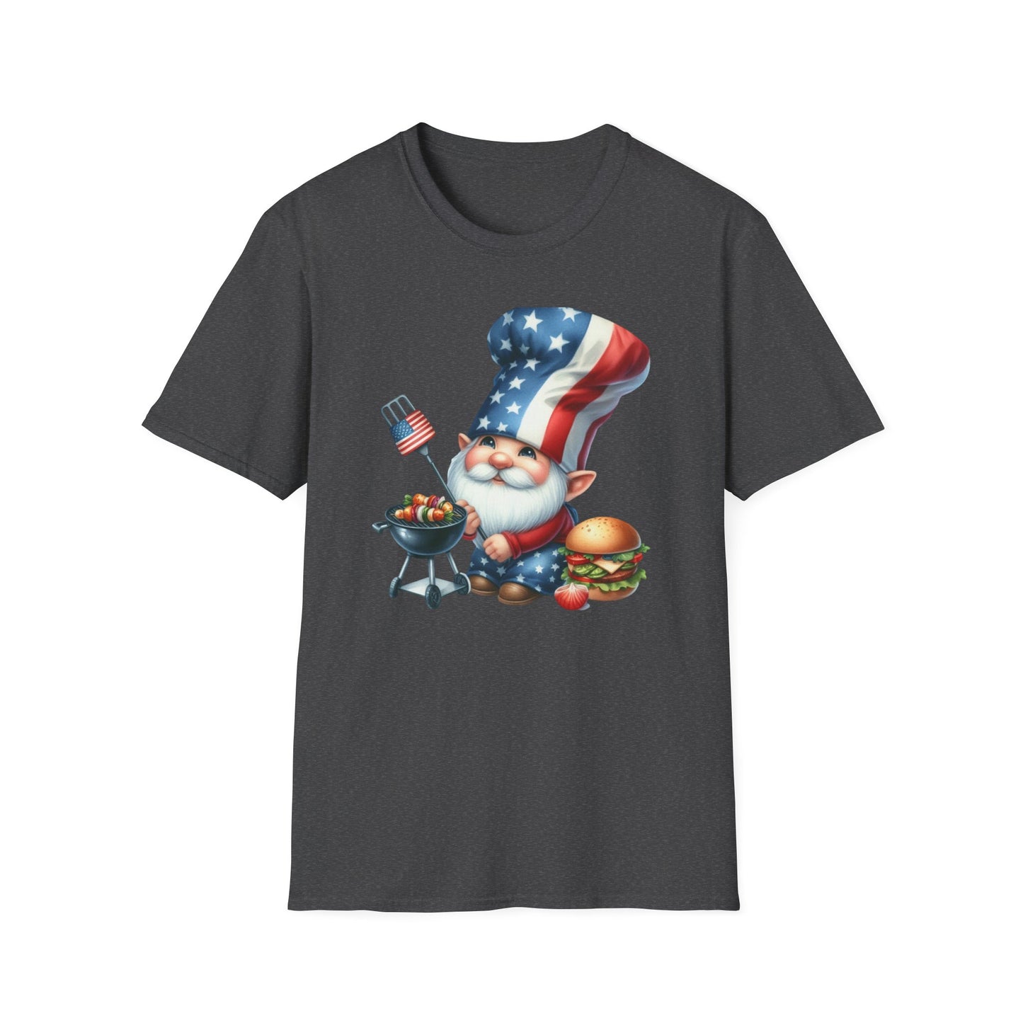 Patriotic BBQ Gnome Unisex Cotton Tee