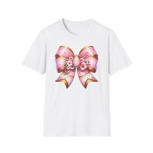 Pink Easter Egg Bow Tee